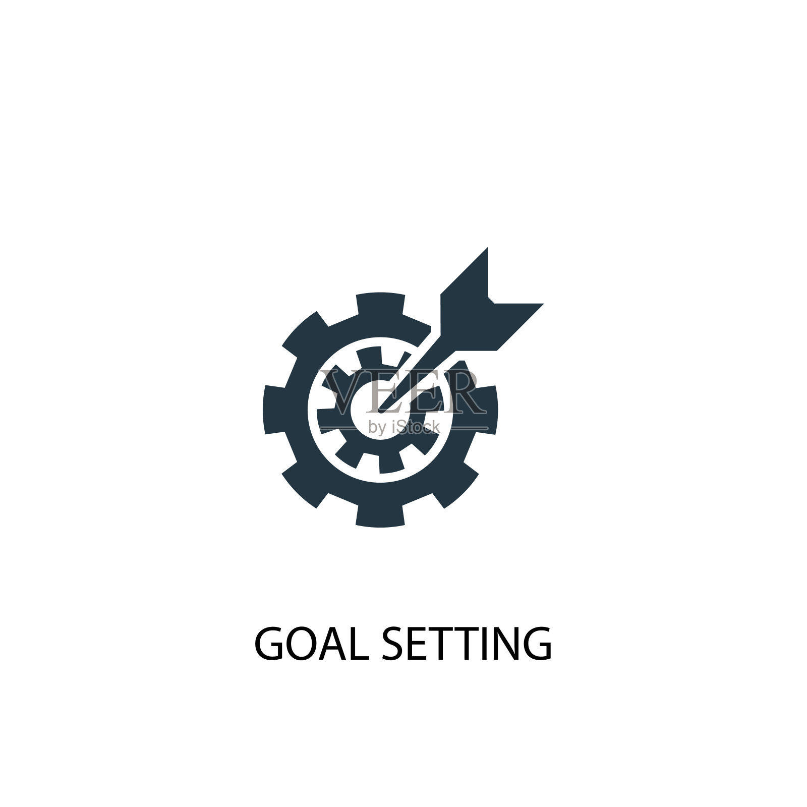 目标设定图标。简单元素说明。目标设定概念符号设计。可用于网络和手机。图标素材