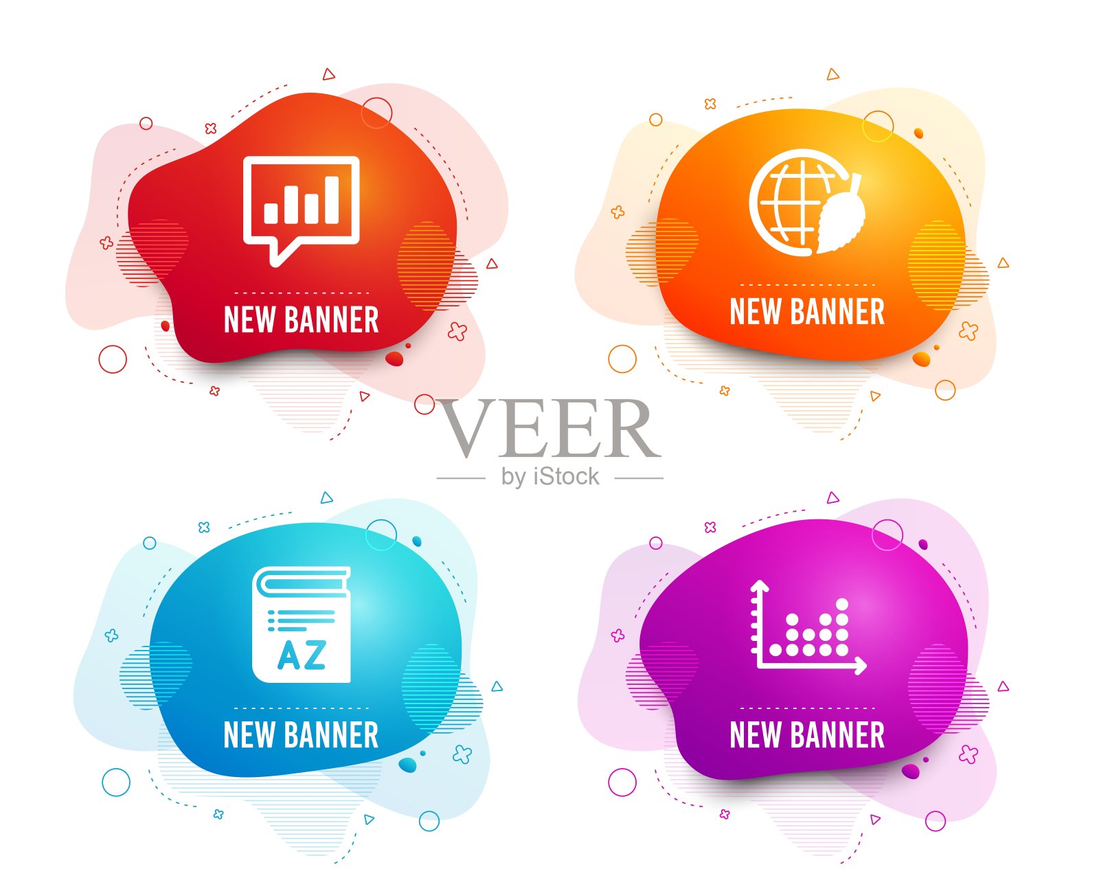 词汇、环境日和分析聊天图标。点阴谋的迹象。向量插画图片素材