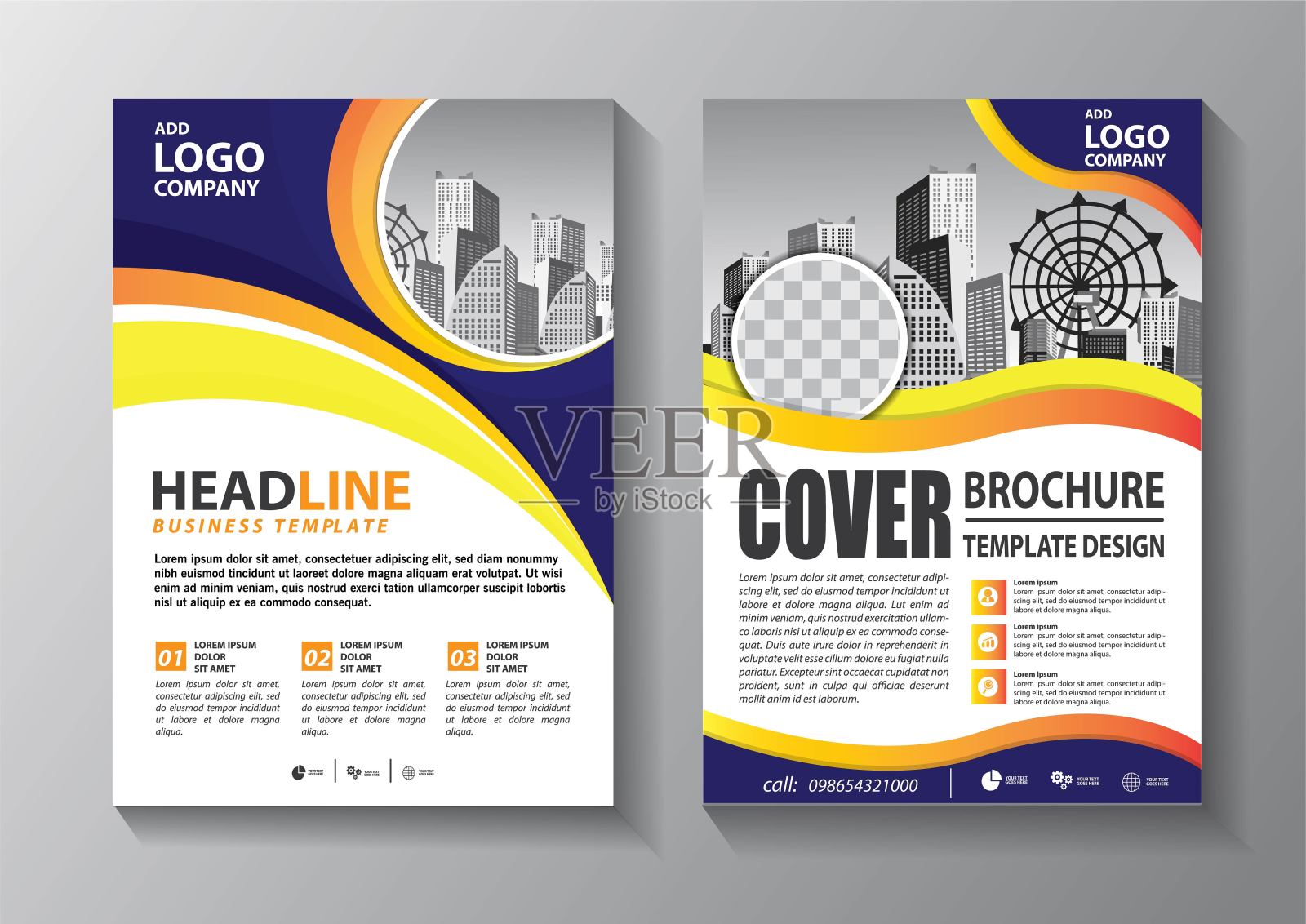 宣传册设计，封面现代布局，年度报告，海报，传单在A4彩色三角形，几何形状的技术，科学，市场与光背景设计模板素材