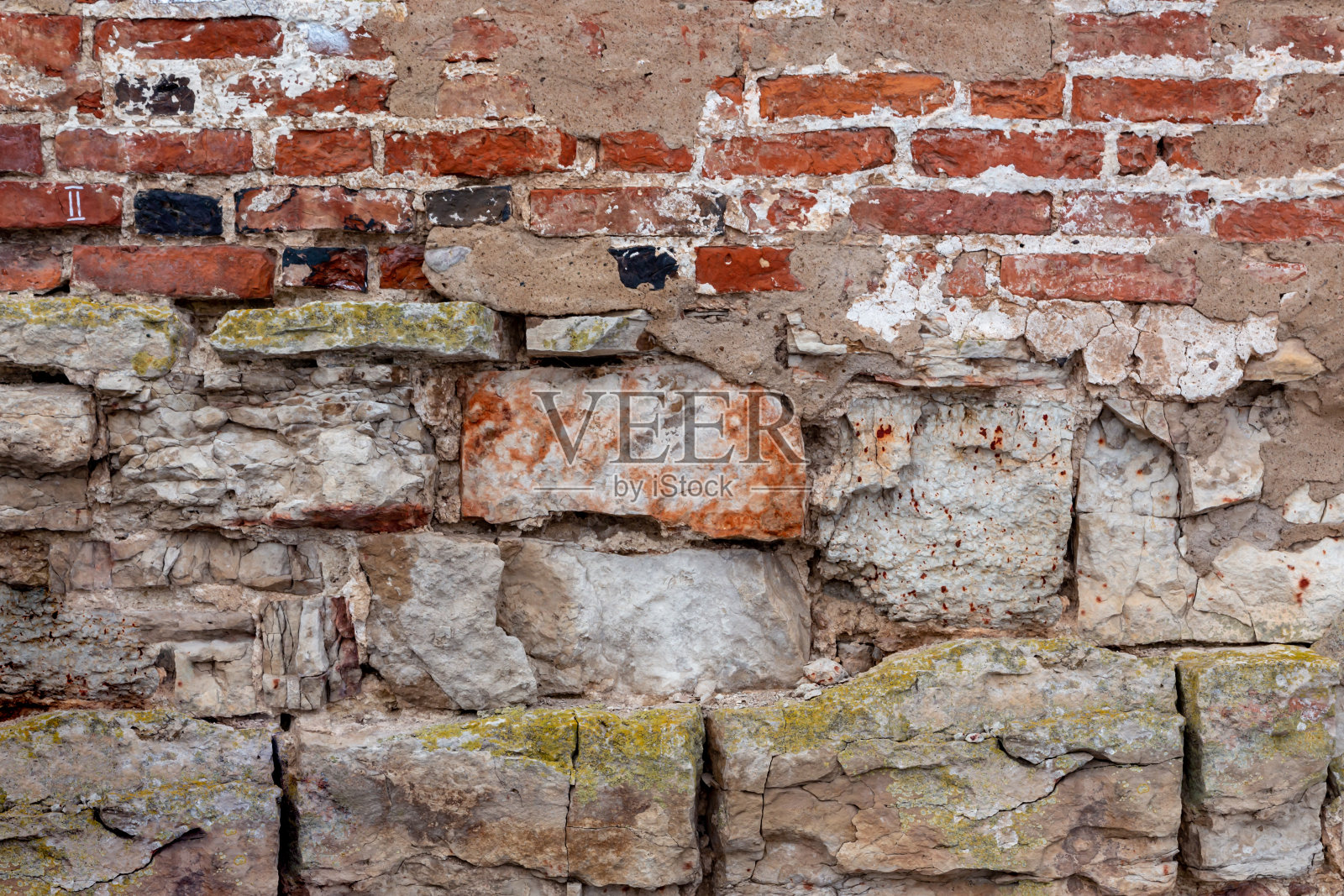 粗糙的古老的砖石。旧砖块的背景。照片摄影图片