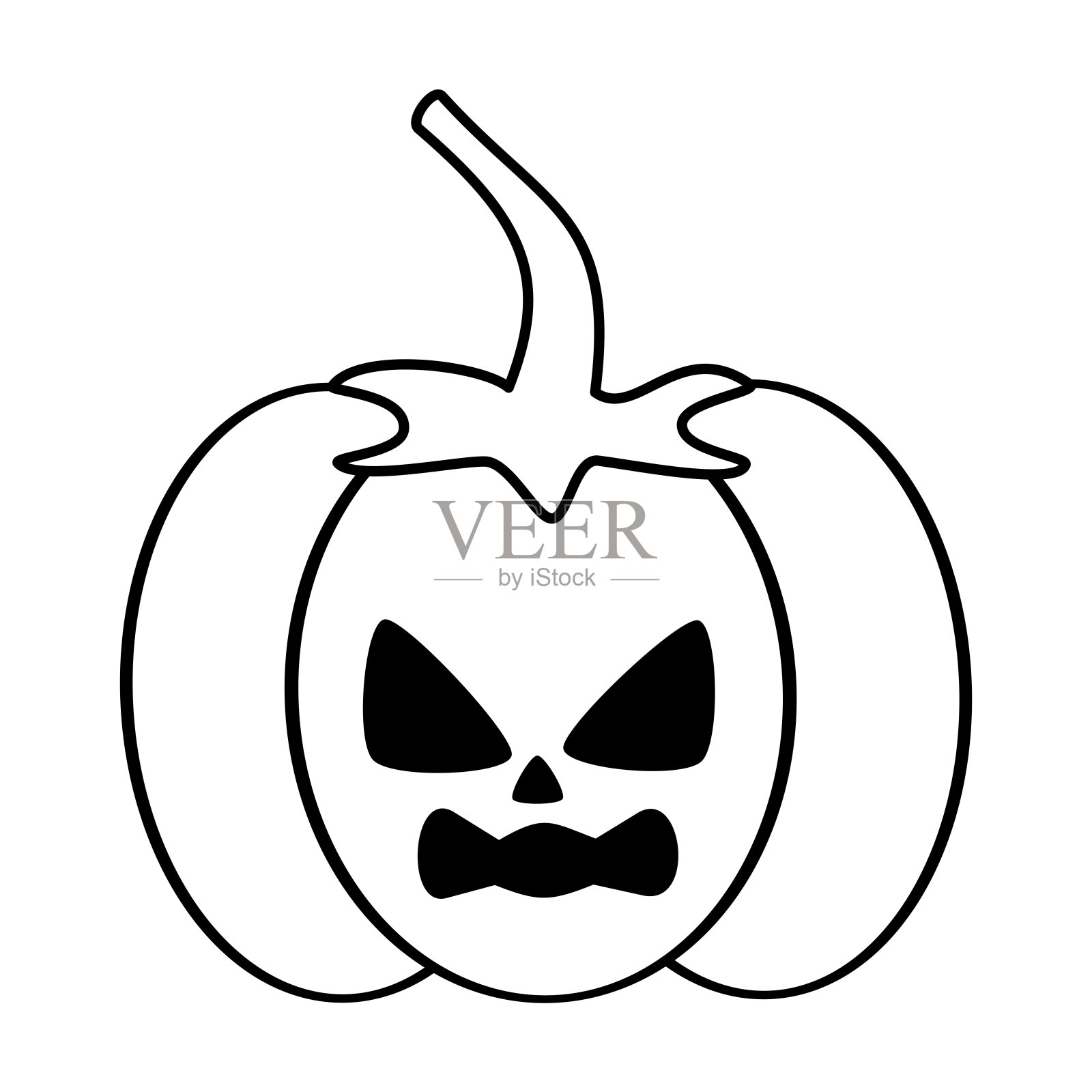 卡通南瓜矢量插图着色艺术设计元素图片