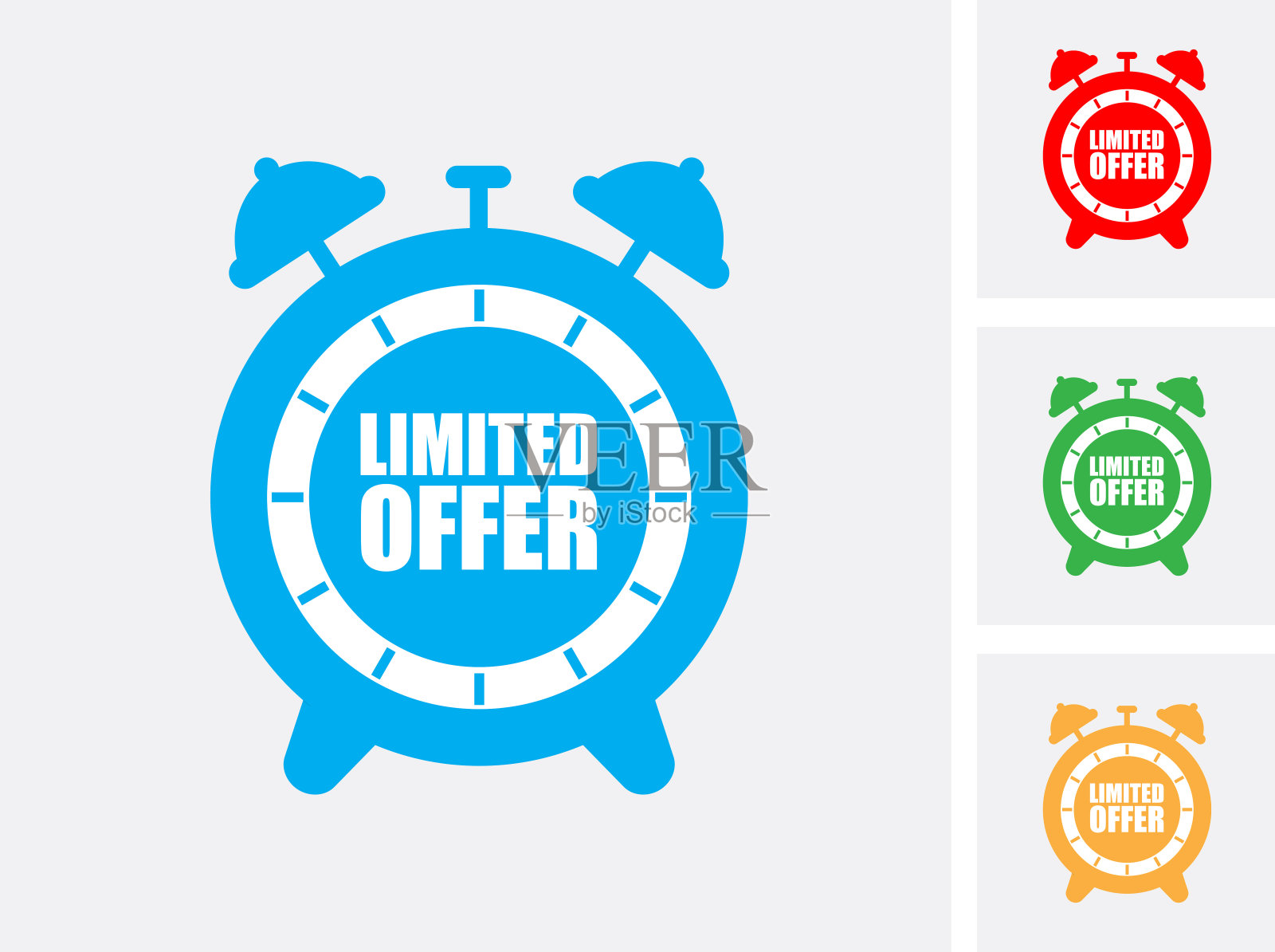 一个有限提供闹钟图标集设计元素图片