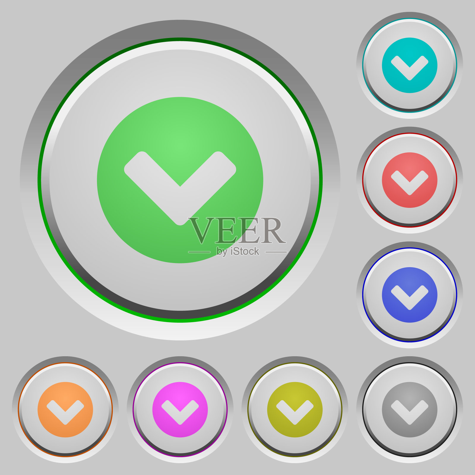 Chevron下按按钮设计元素图片