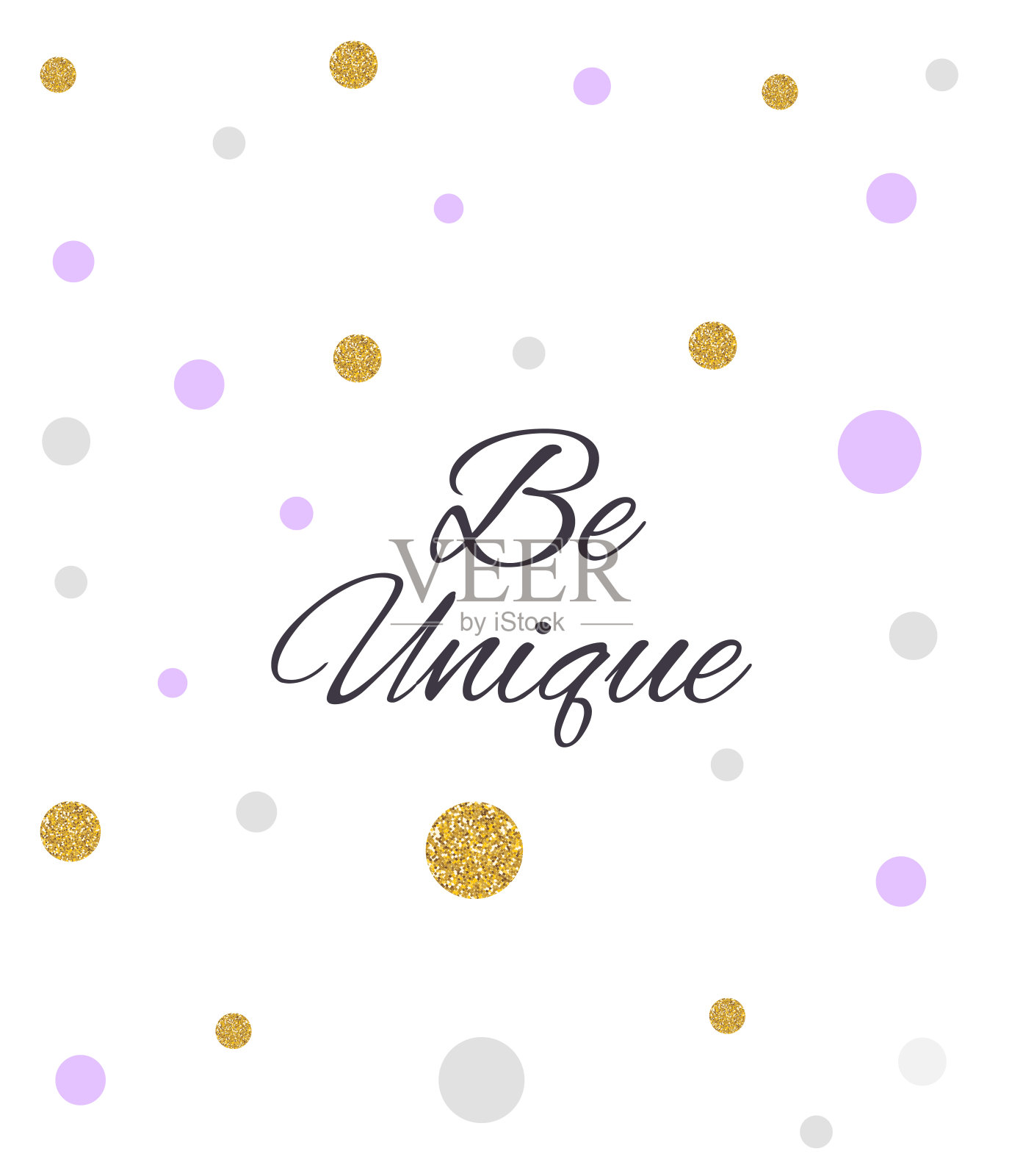 彩色的明信片上写着“独一无二”。矢量图插画图片素材