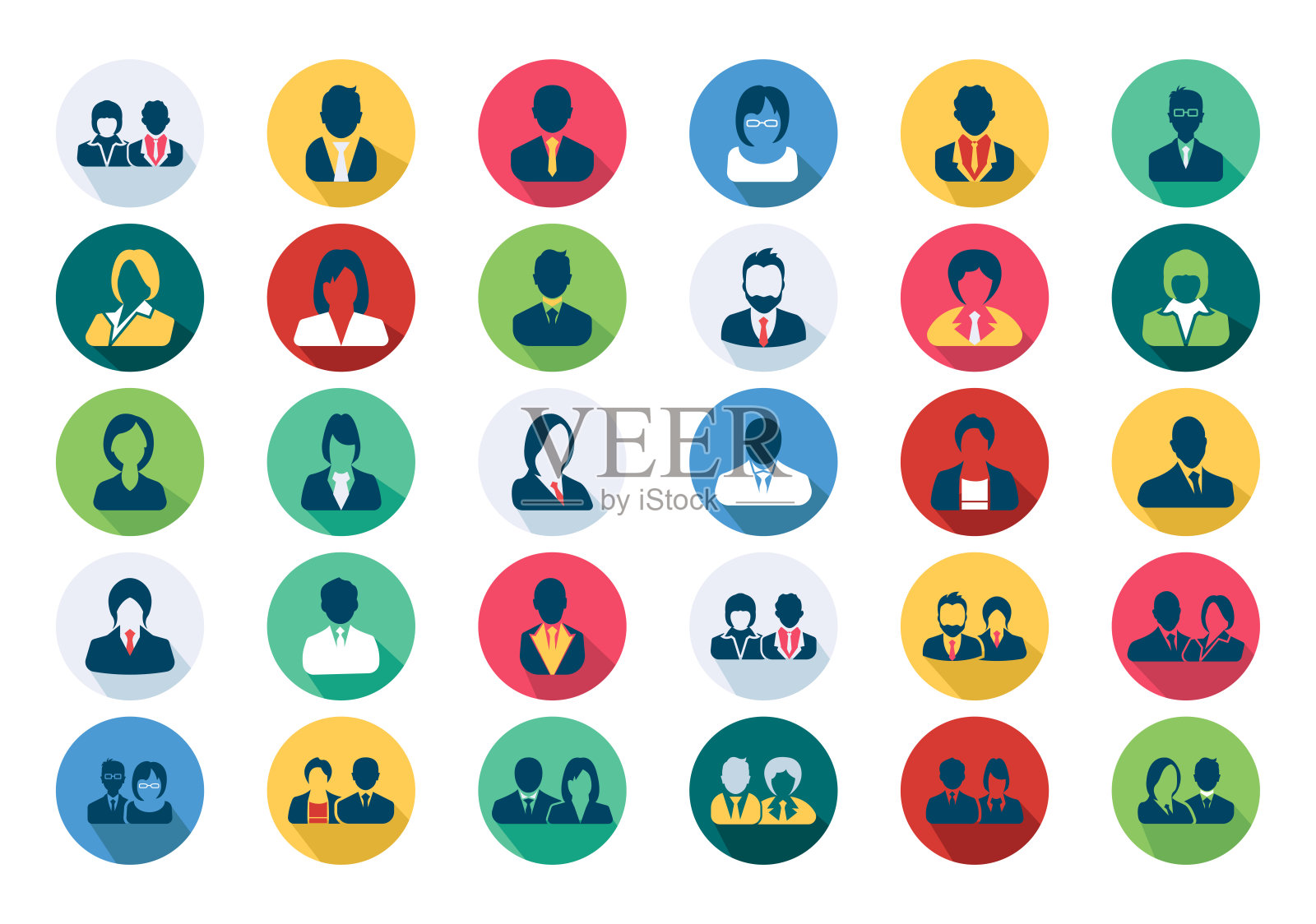 Avatars平面图标集-彩色矢量图标人图标素材