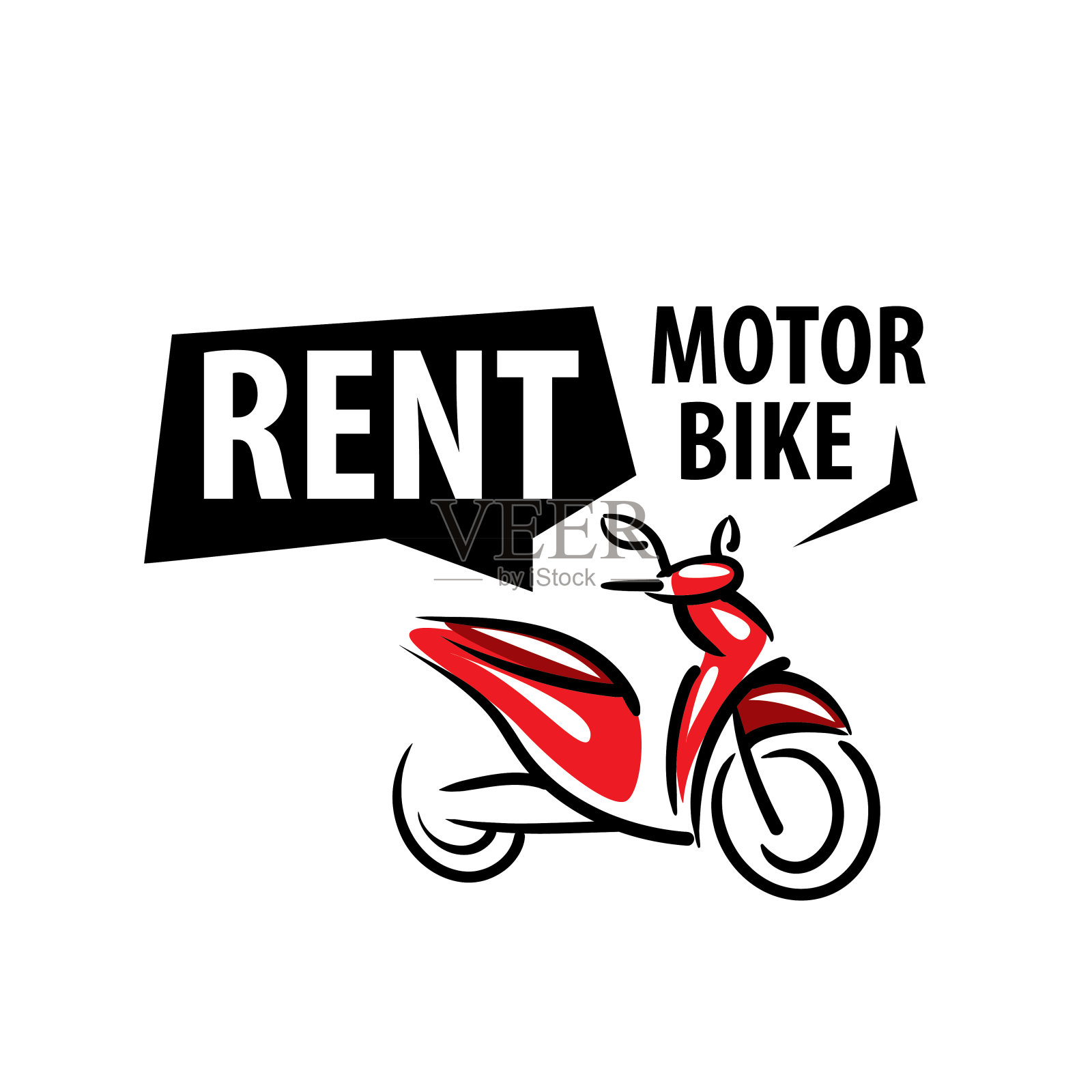 出租摩托车标志。矢量插图上的白色背景插画图片素材