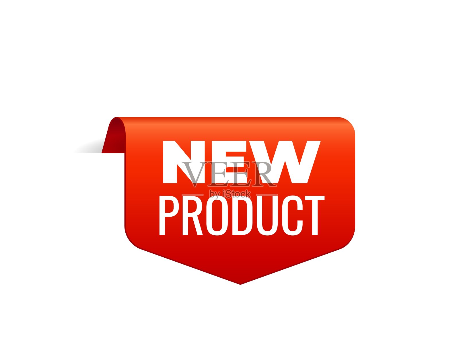 红色矢量横幅丝带上的白色背景，顶部书签。插画图片素材