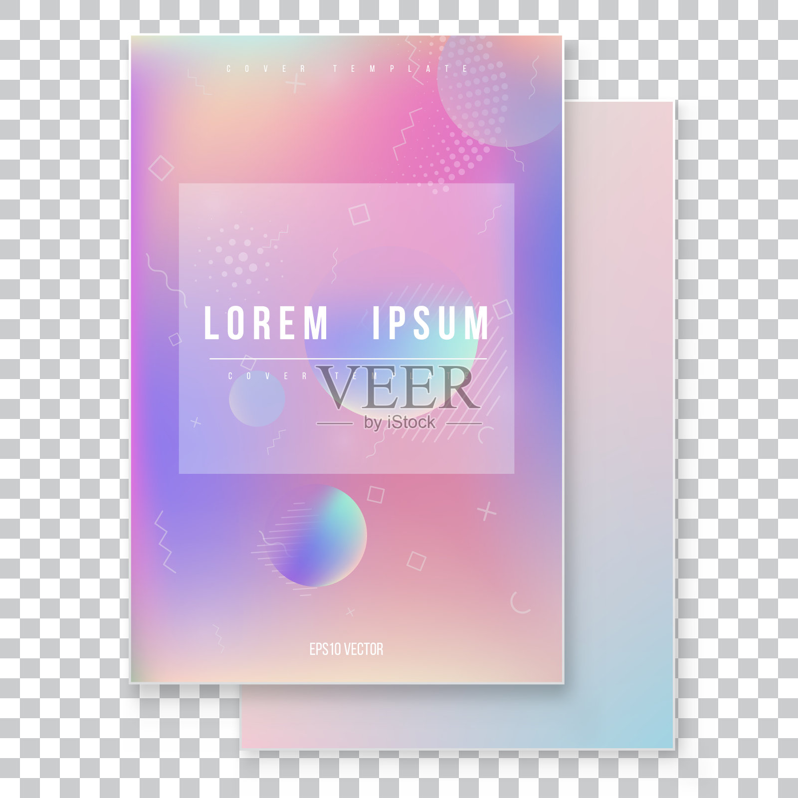 Furistic现代全息套。90年代，80年代的复古风格。设计模板素材