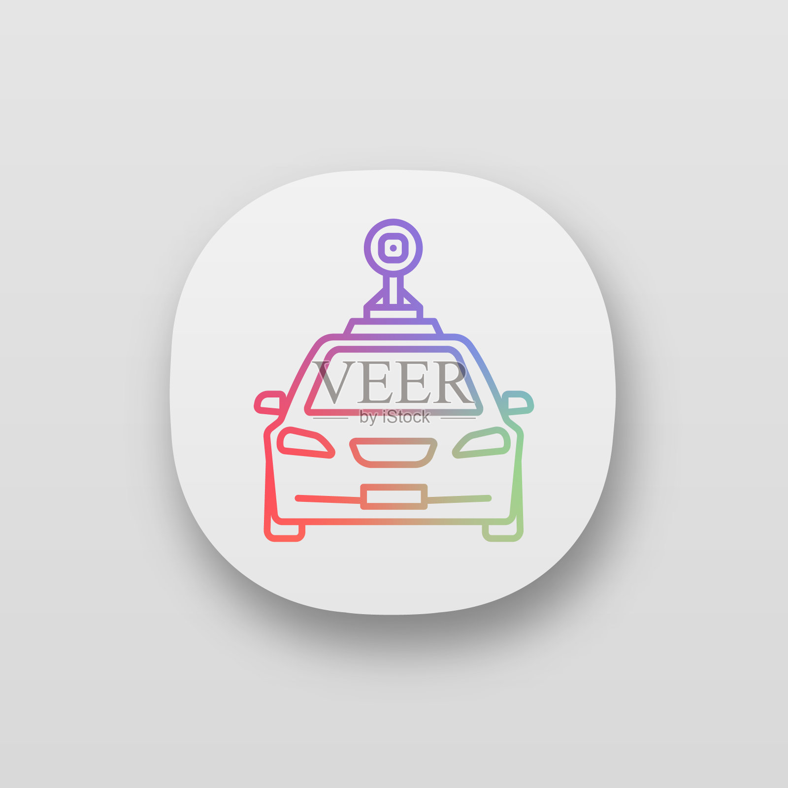 智能汽车在前视图图标插画图片素材