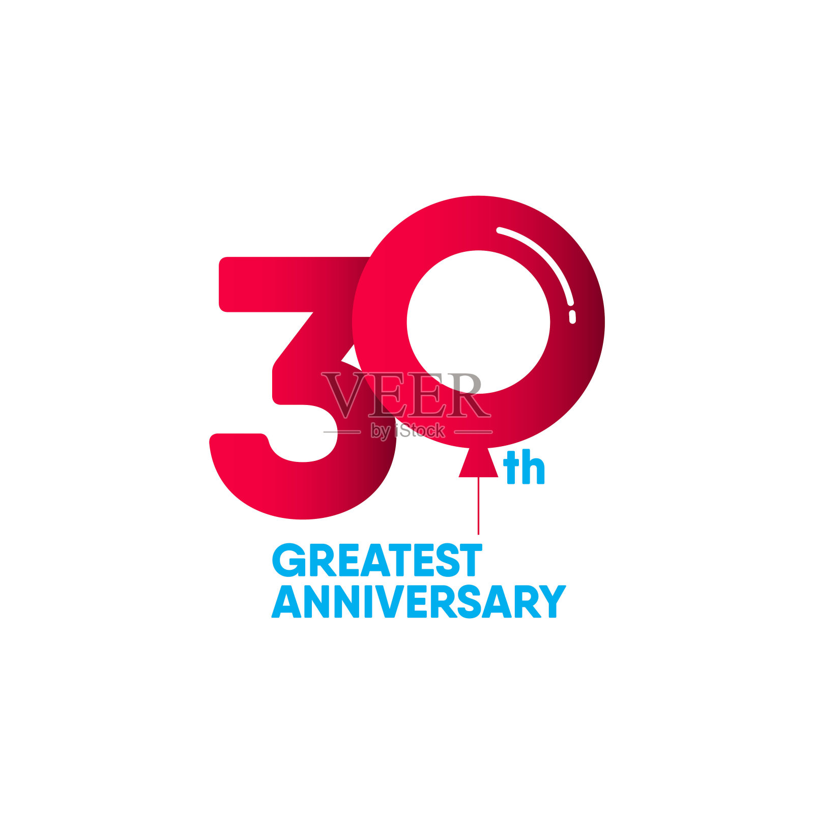 30周年矢量模板。为庆祝、贺卡或印刷而设计。插画图片素材