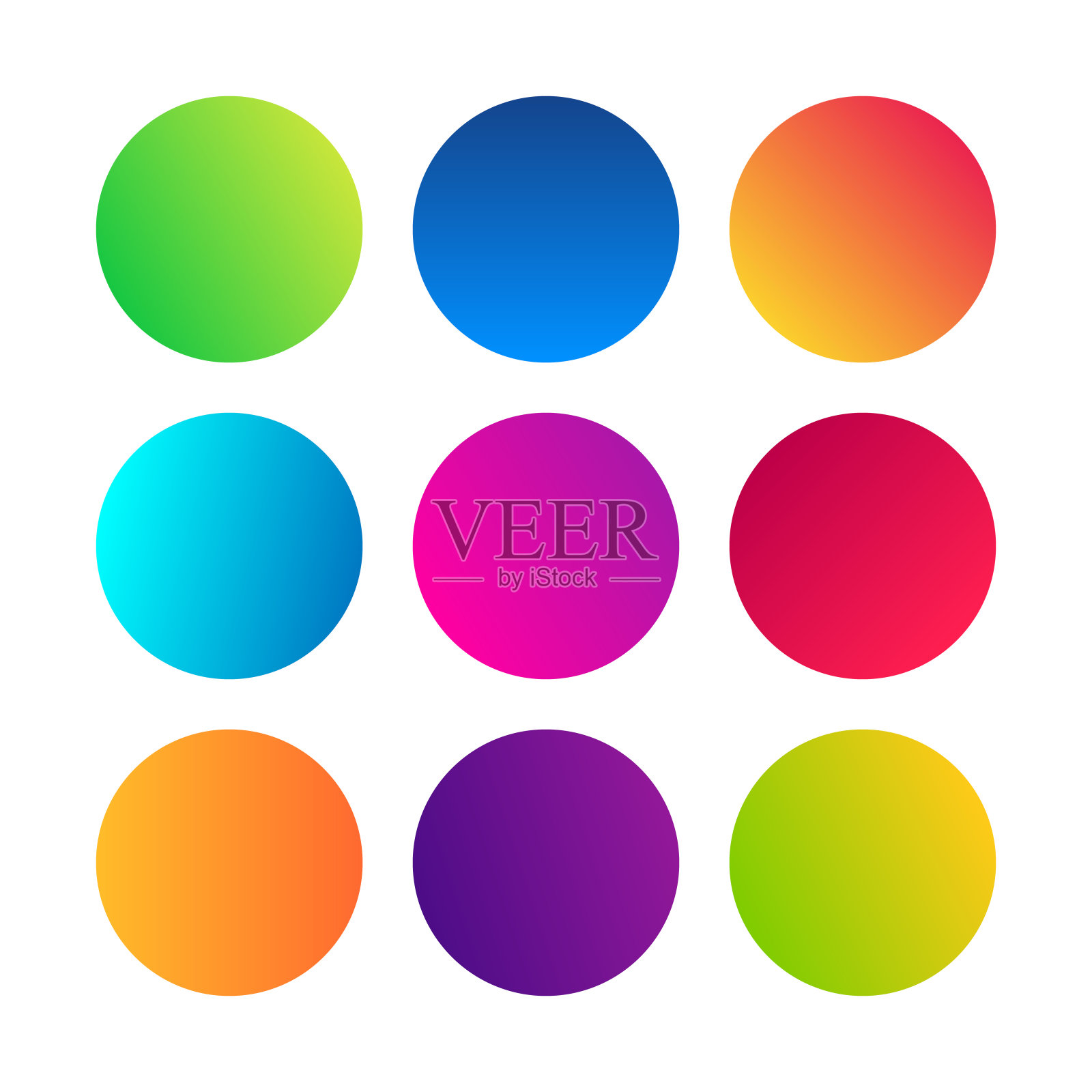 一组圆形梯度球体插画图片素材