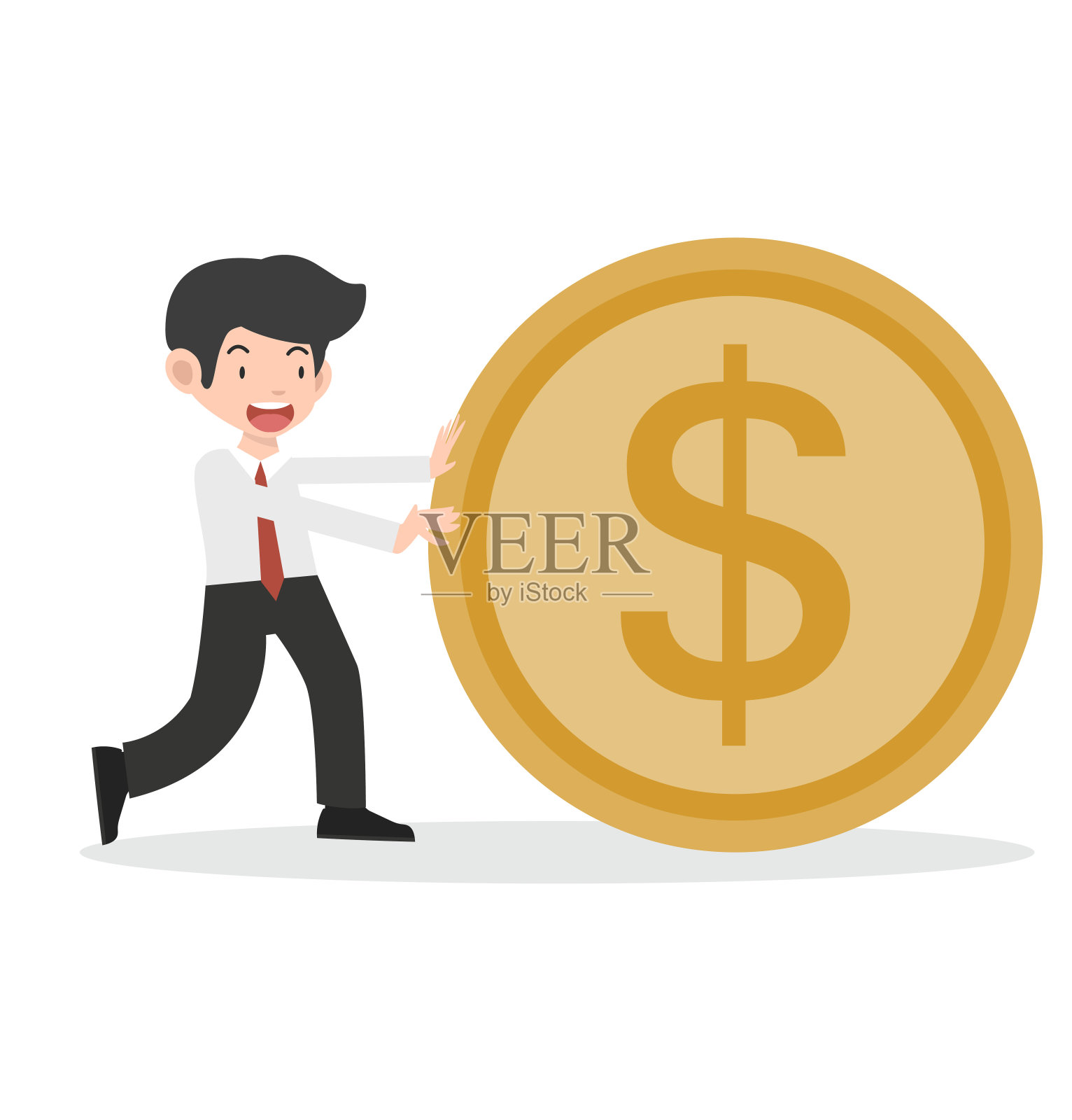 快乐的商人与goin硬币插画图片素材