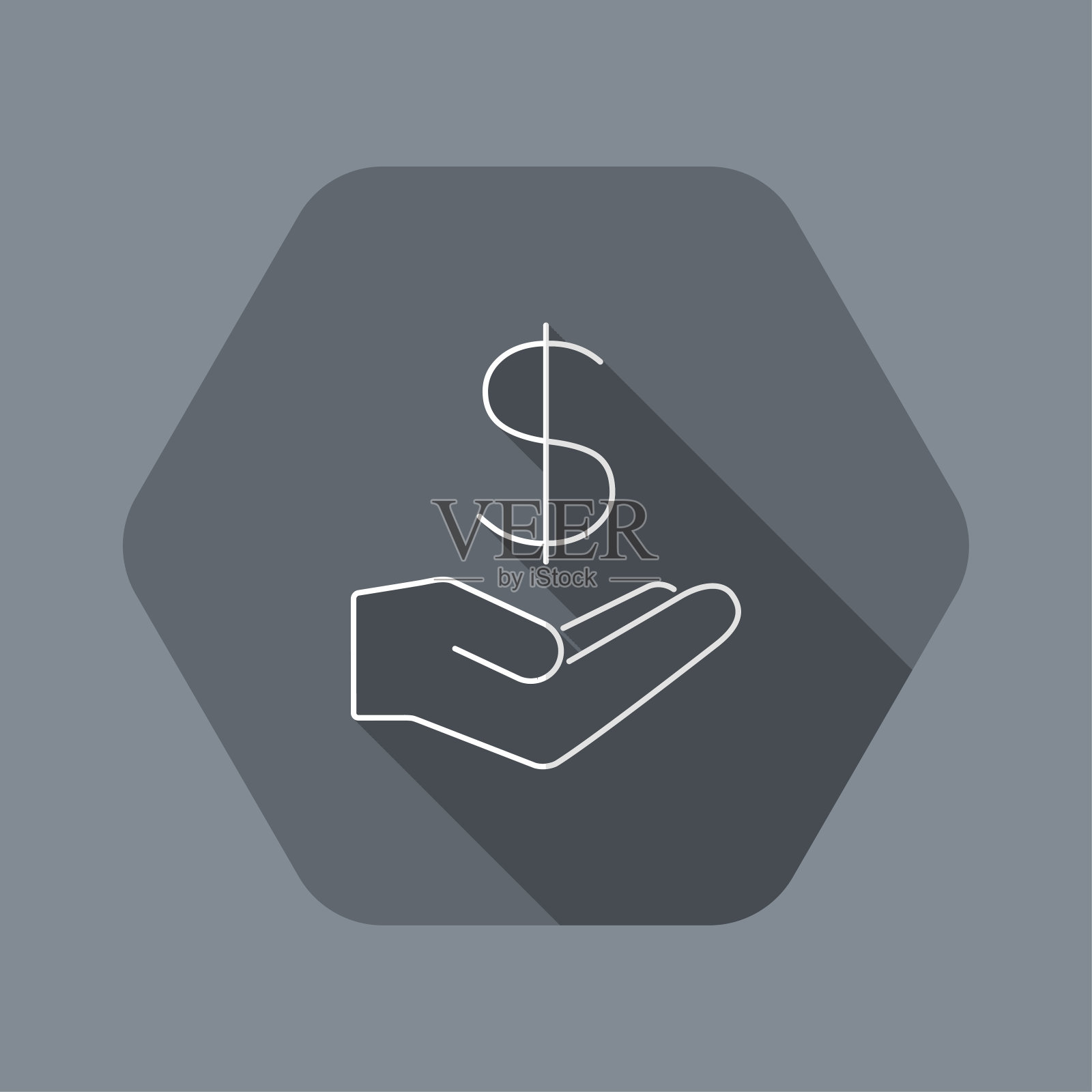 金融服务的直线型图标-美元美元插画图片素材