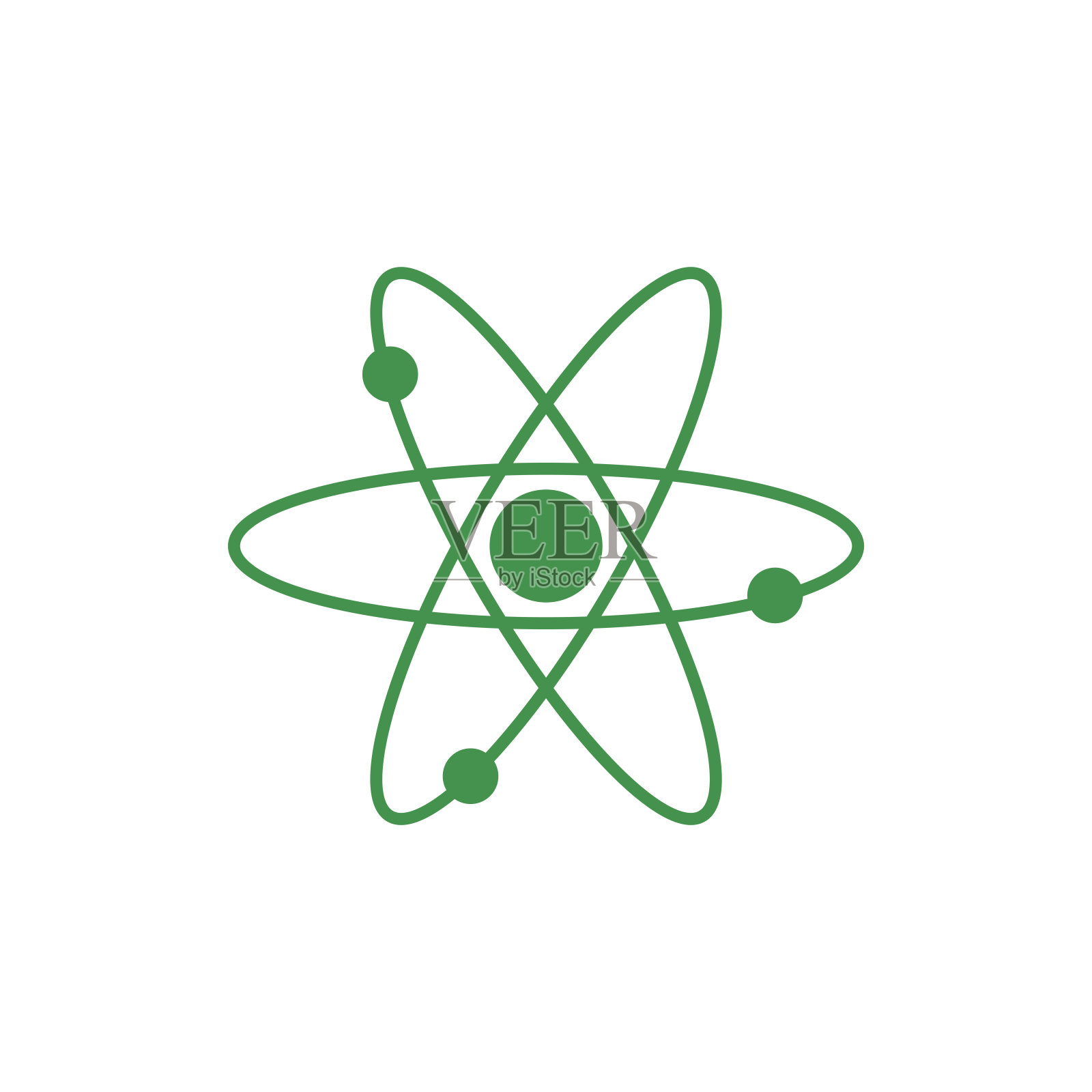 原子图标。创造性的标志。绿色生态的迹象。保护地球。矢量插图设计。插画图片素材