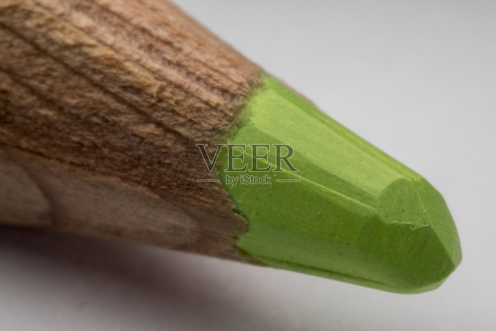 一个绿色铅笔尖的特写细节照片摄影图片