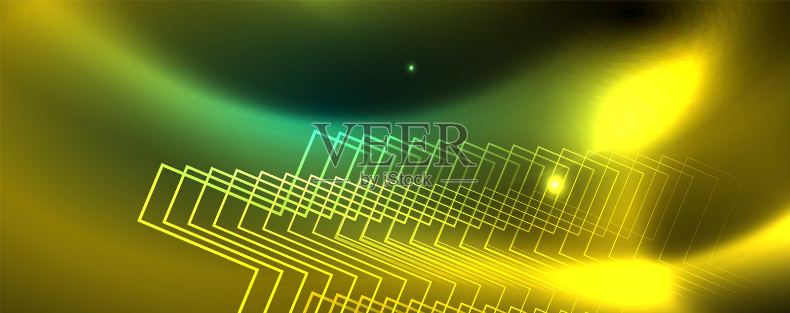 闪闪发光的设计背景，霓虹风格线条，技术概念，矢量插画图片素材