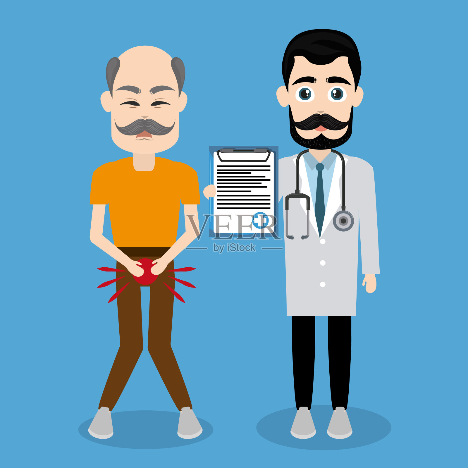 前列腺癌运动插画图片素材