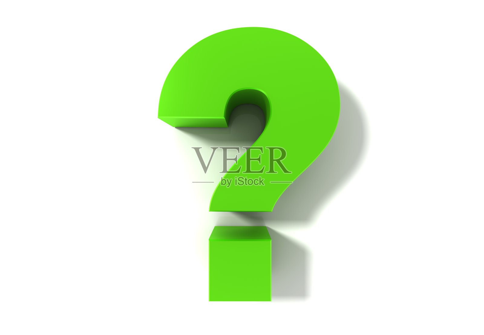 问号3d绿色问号标点符号渲染图形符号图标符号孤立在白色背景照片摄影图片