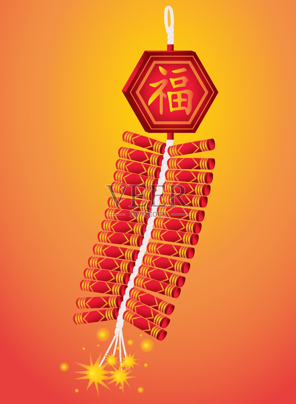鞭炮的中国新年矢量插画图片素材