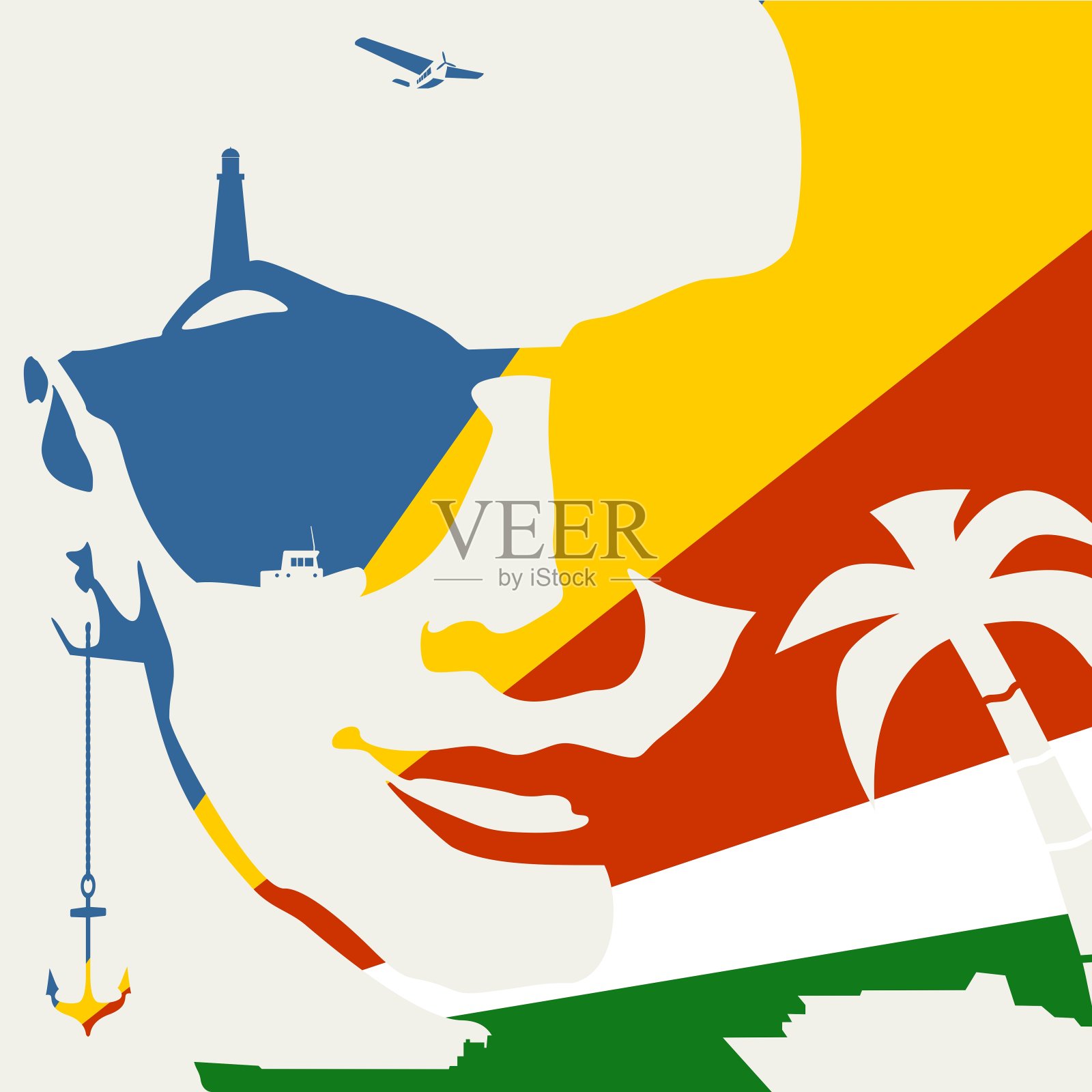 戴墨镜的女人肖像。插画图片素材