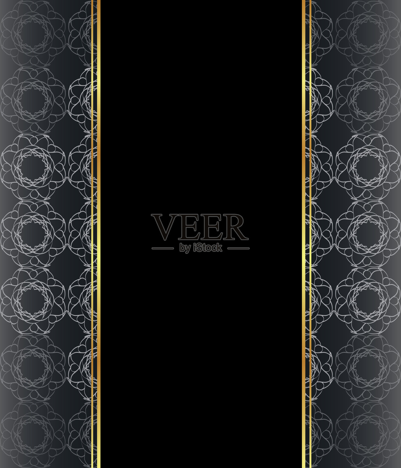 优雅的无缝壁纸与金色的精美装饰和你的文字的地方。插画图片素材