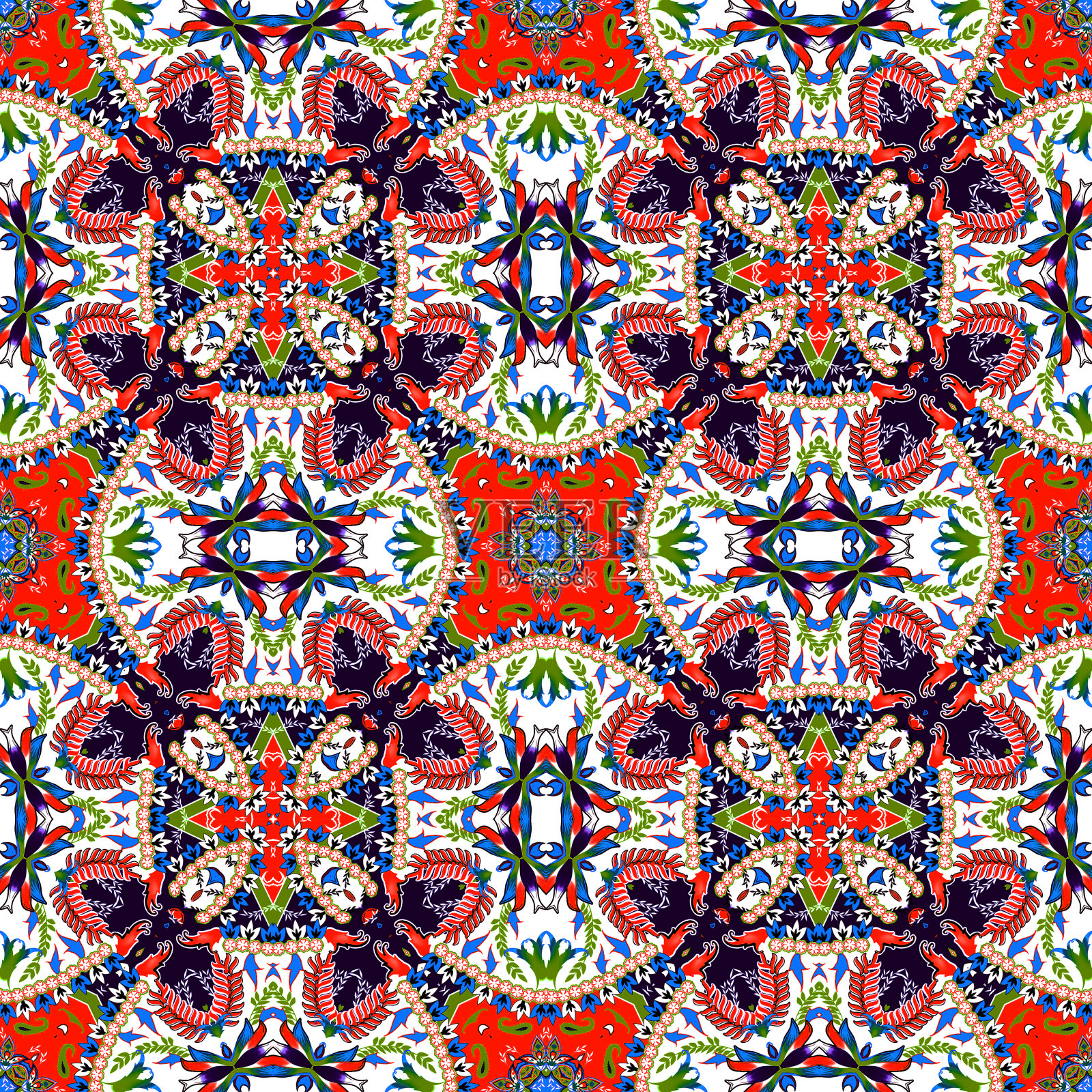 多色佩斯利装饰插画图片素材