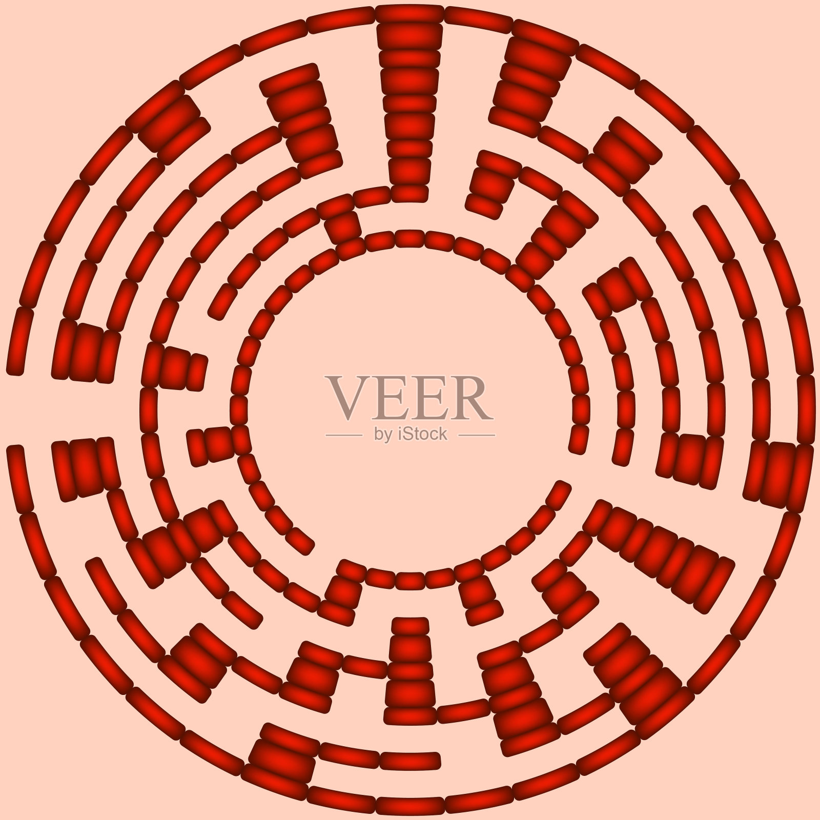 红圆迷宫插画图片素材