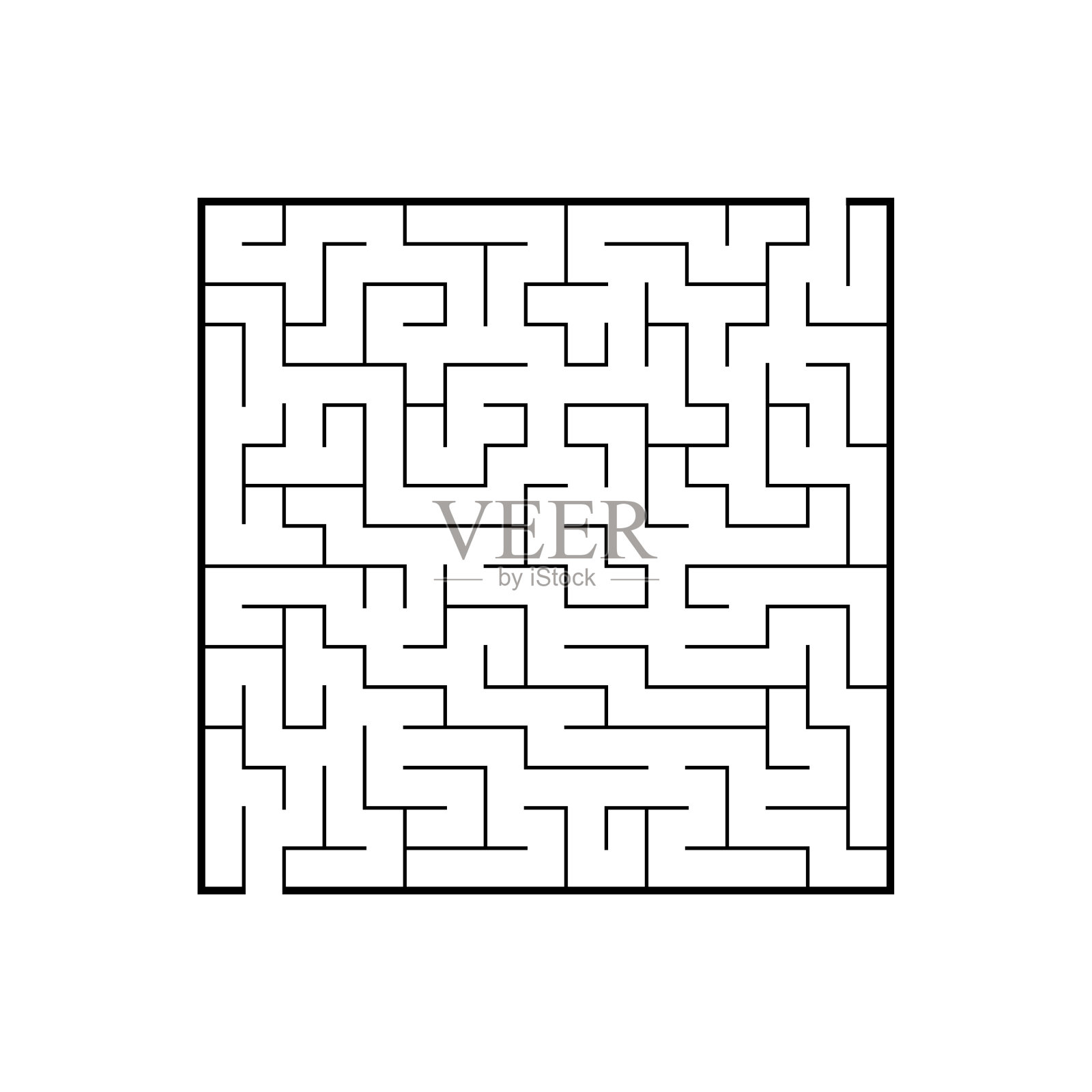 摘要迷宫。儿童教育游戏。对儿童拼图。迷宫难题。找到正确的道路。矢量插图。插画图片素材