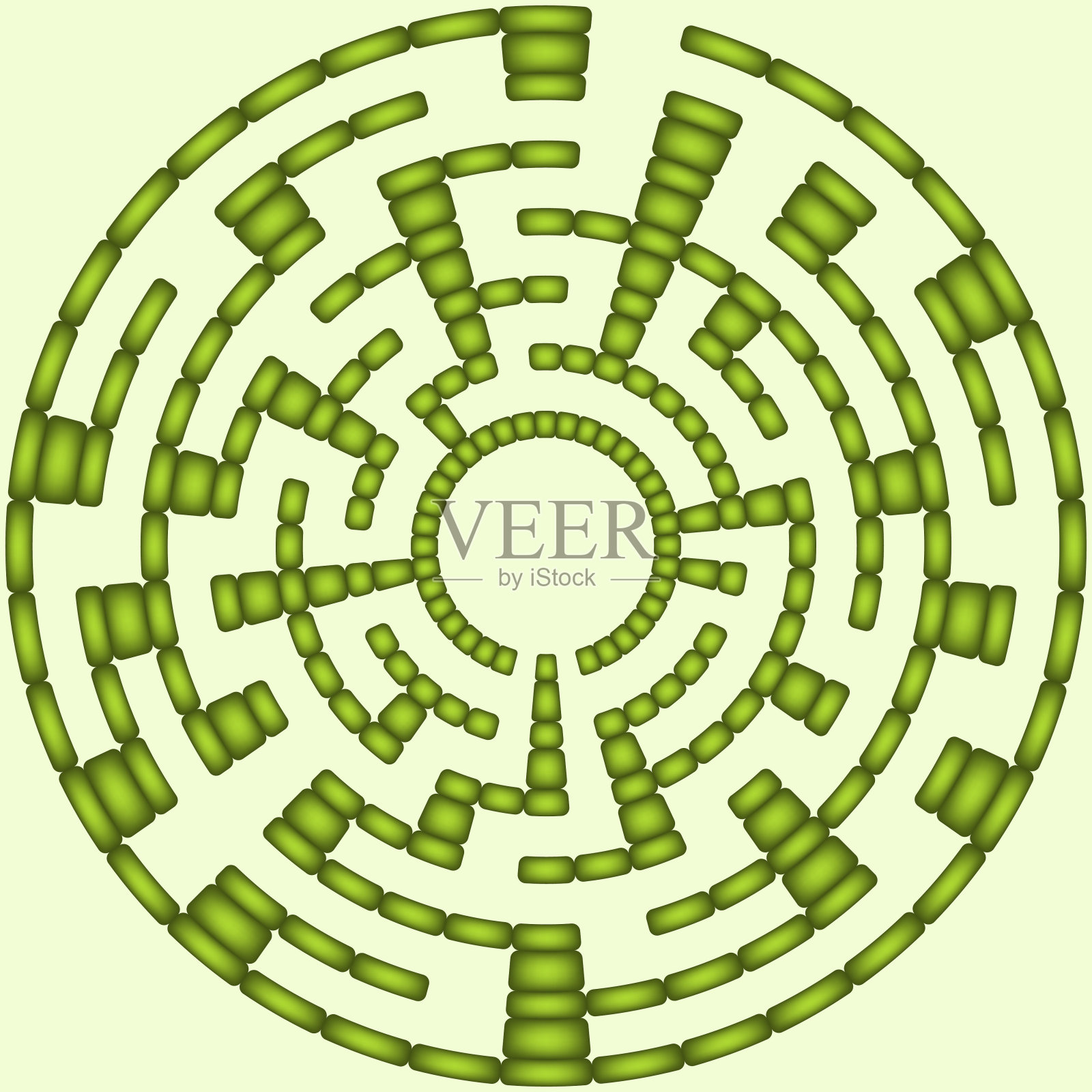 绿圆迷宫插画图片素材