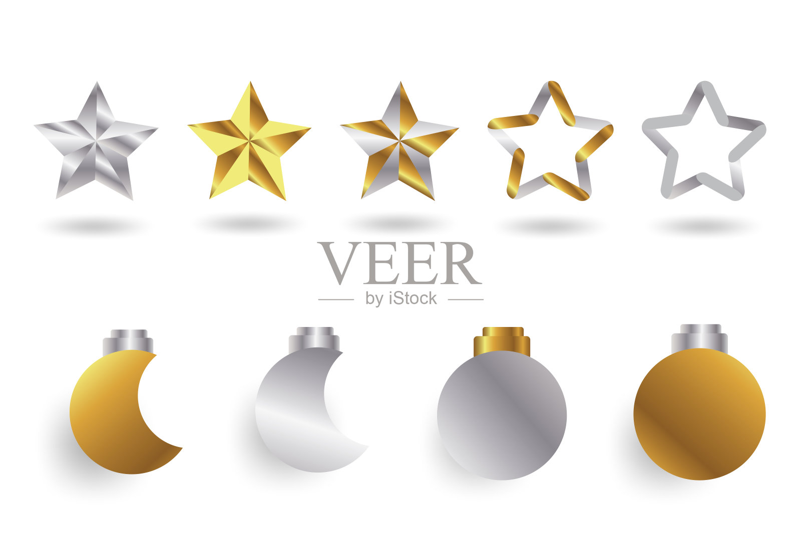 一套星星和月亮装饰插画图片素材