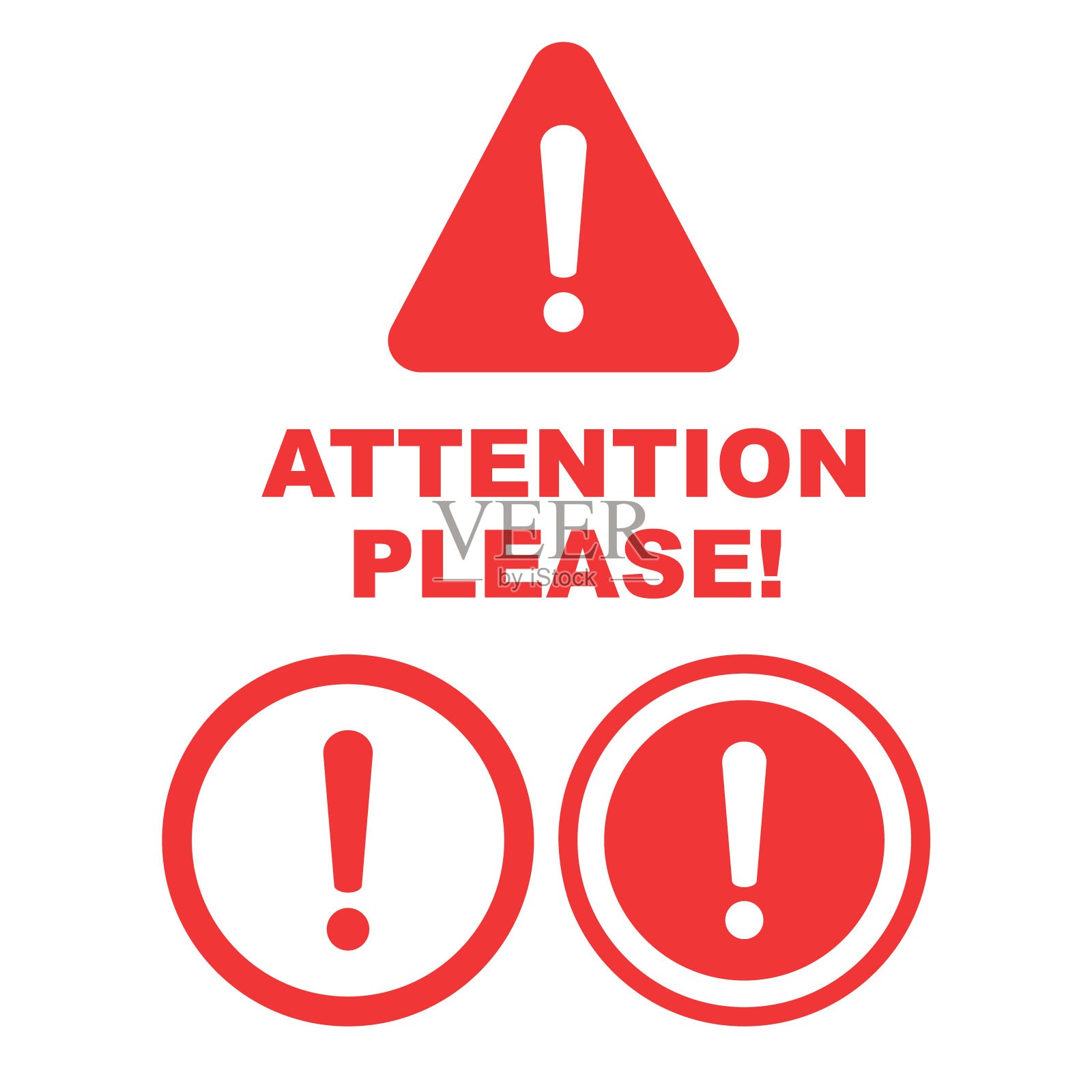 请注意佩戴徽章或横幅。危险信号的设计。谨慎错误图标插画图片素材