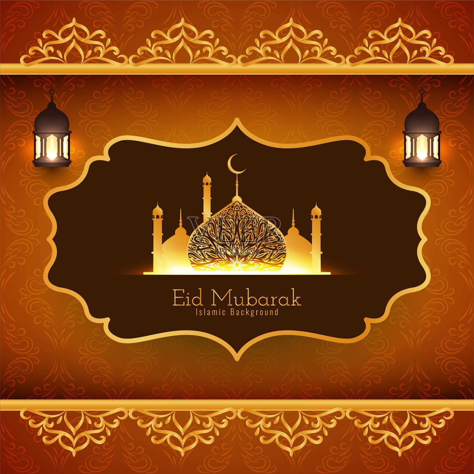 Eid Mubarak宗教背景设计设计模板素材