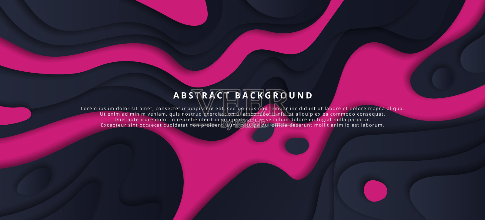 矢量图像的抽象黑色水平背景，由几层纸制成，裁纸效果插画图片素材