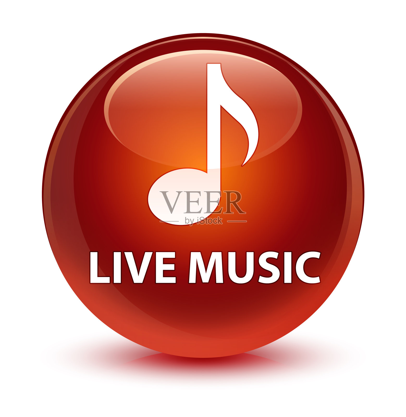 现场音乐玻璃棕色圆形按钮插画图片素材