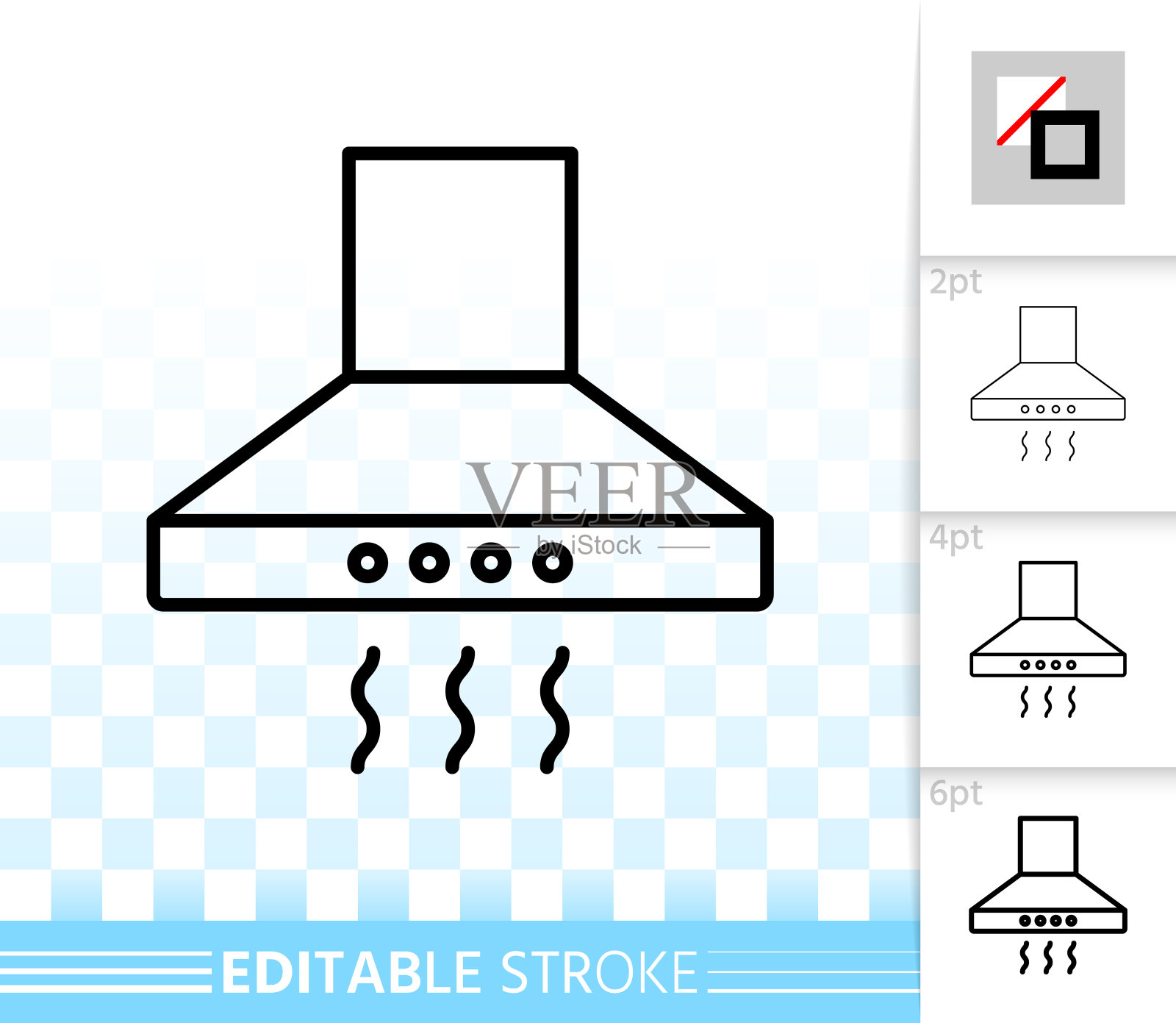 炊具引擎盖简单的黑色矢量线图标插画图片素材