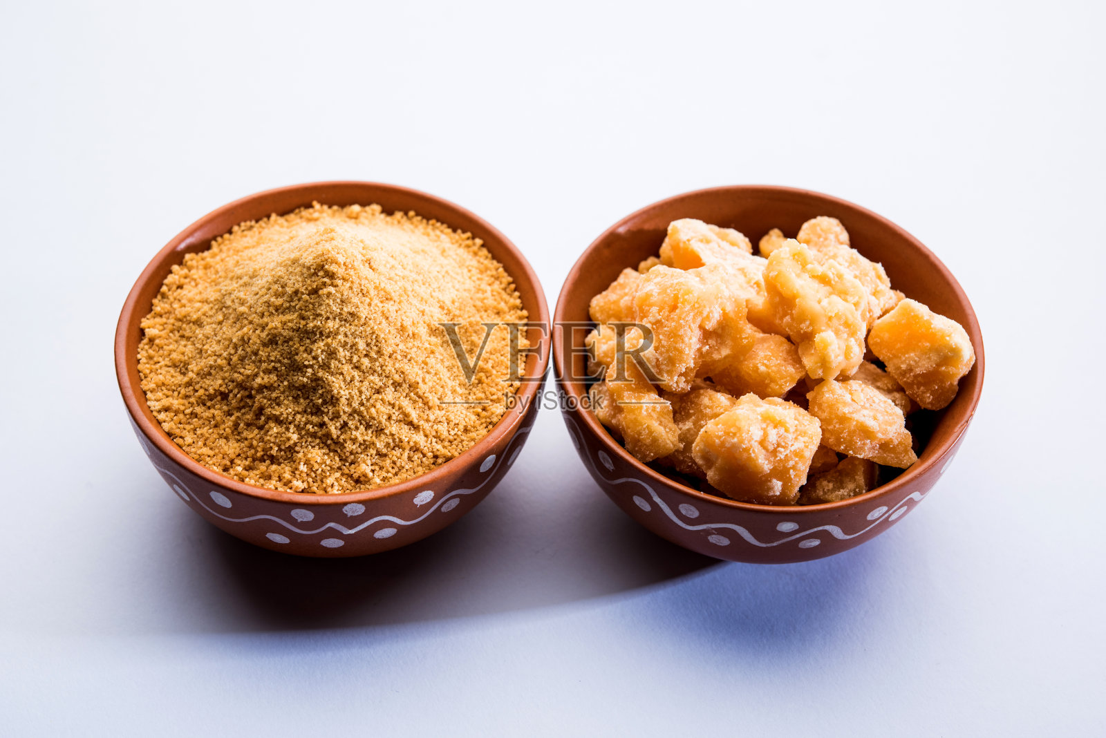 有机Gur或Jggery粉末照片摄影图片