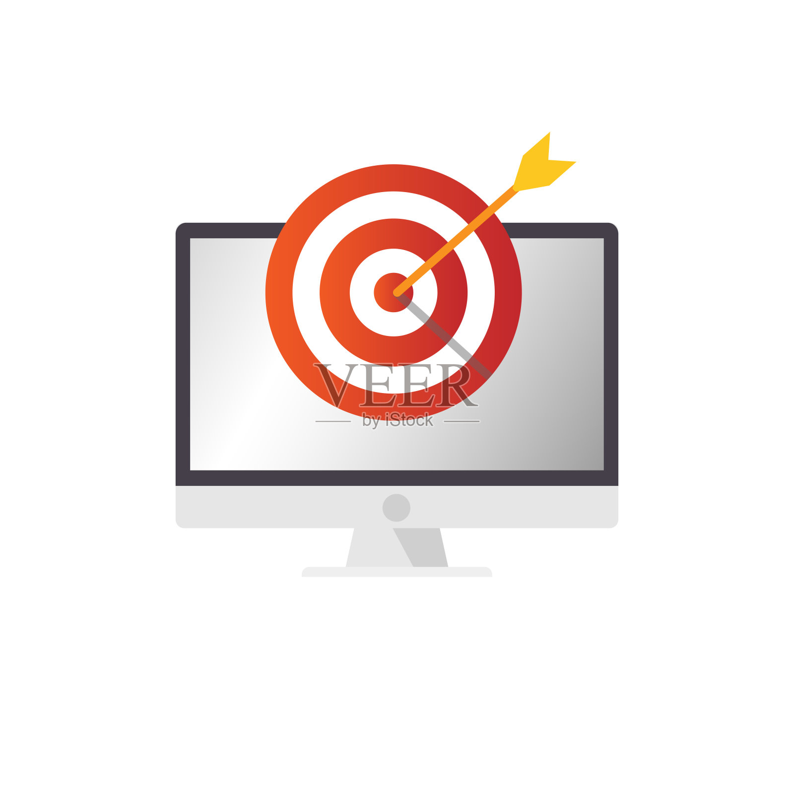 企业目标带有箭头目标符号插画图片素材