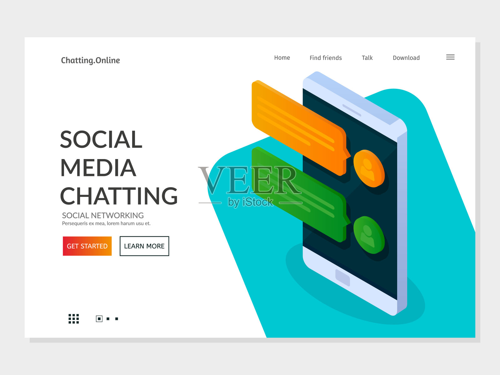 社交网络概念。聊天和发信息。插画图片素材