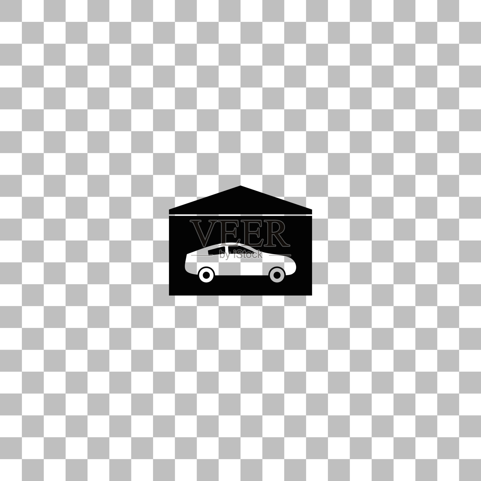 车库图标扁平插画图片素材