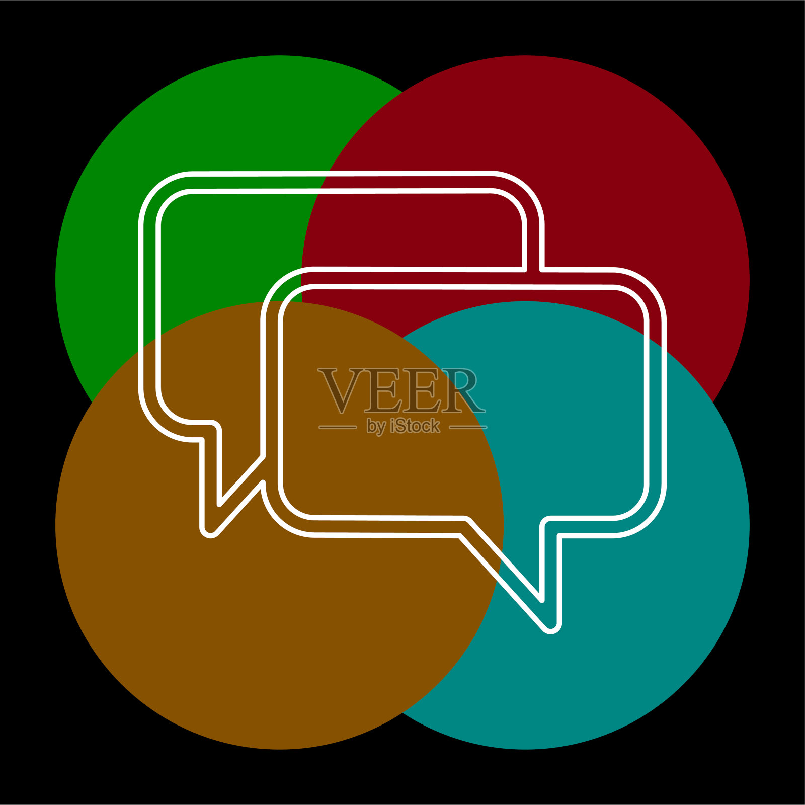 语音气泡插画，通讯图标插画图片素材