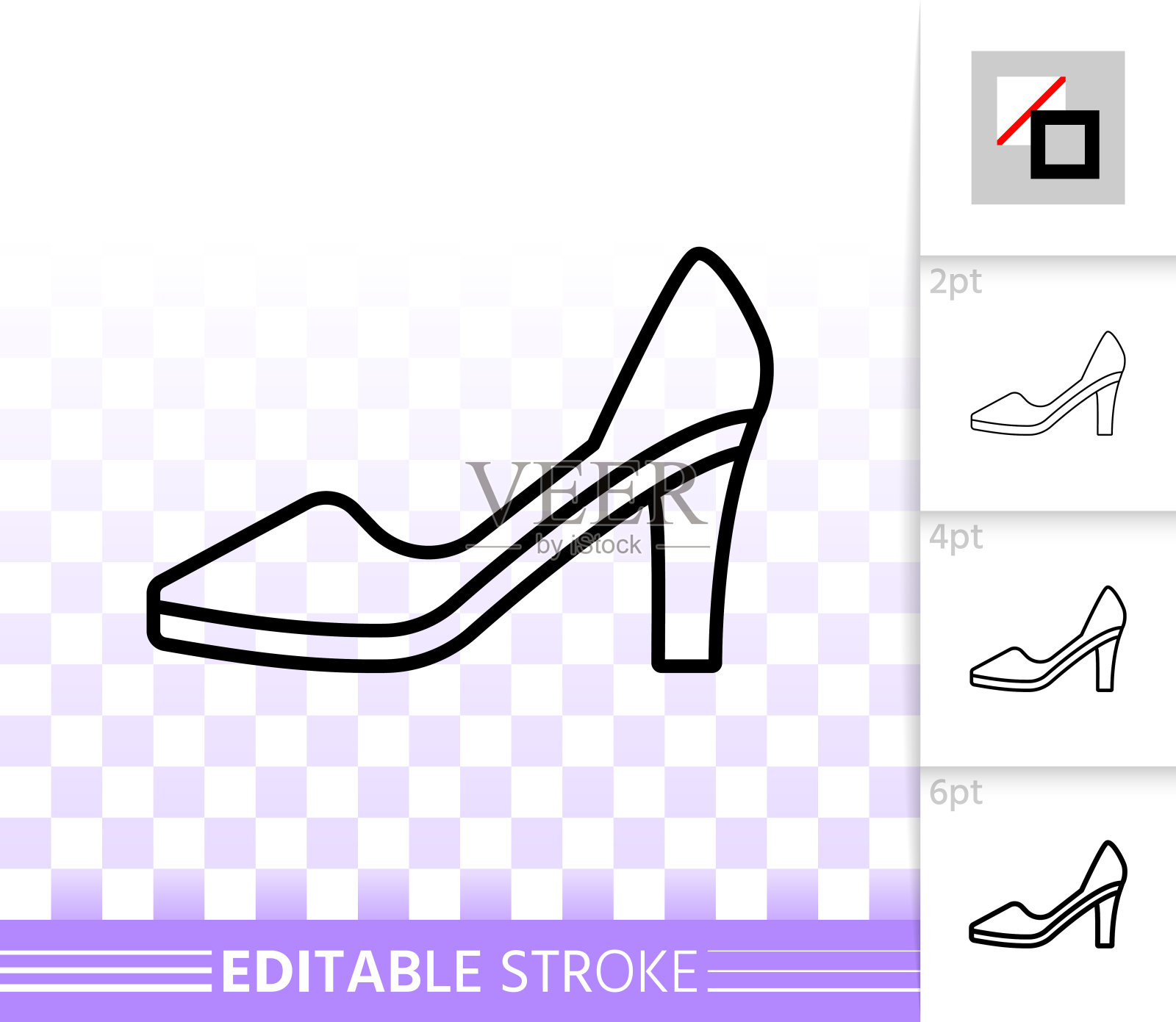 女鞋简单黑线矢量图标插画图片素材