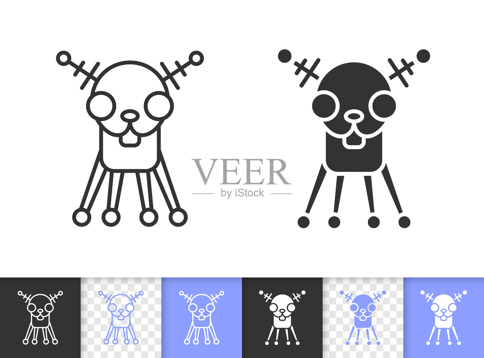 机器狗简单的黑线矢量图标插画图片素材