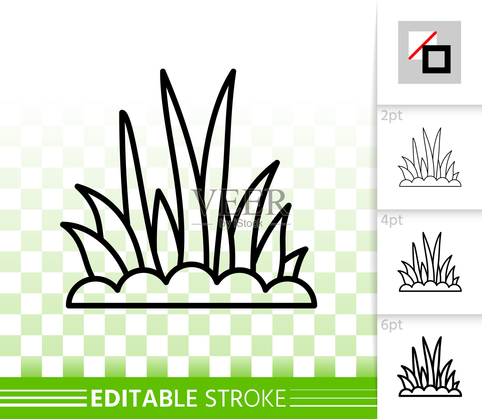 草简单的黑线矢量图标插画图片素材