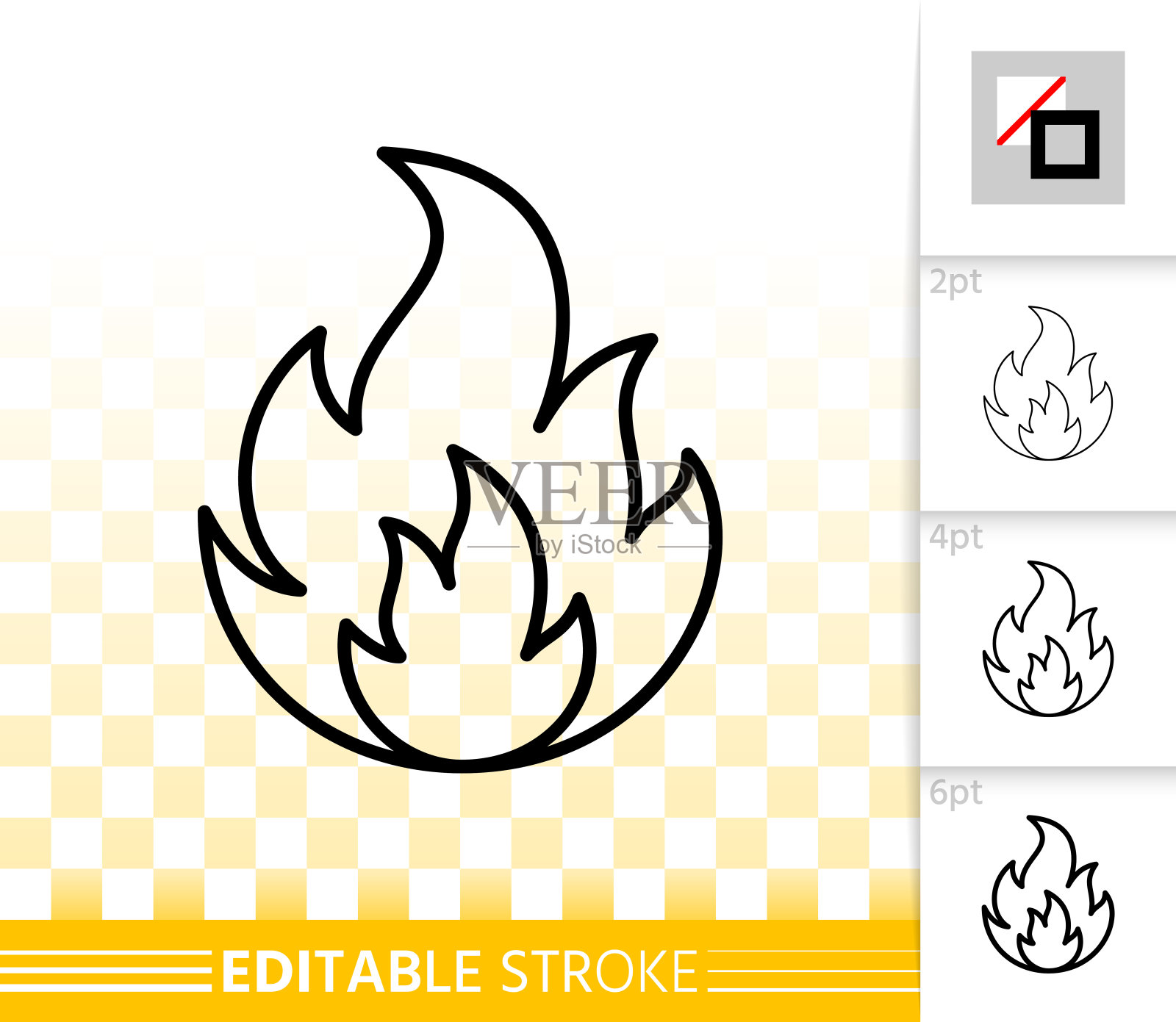 火简单火焰篝火黑线矢量图标插画图片素材