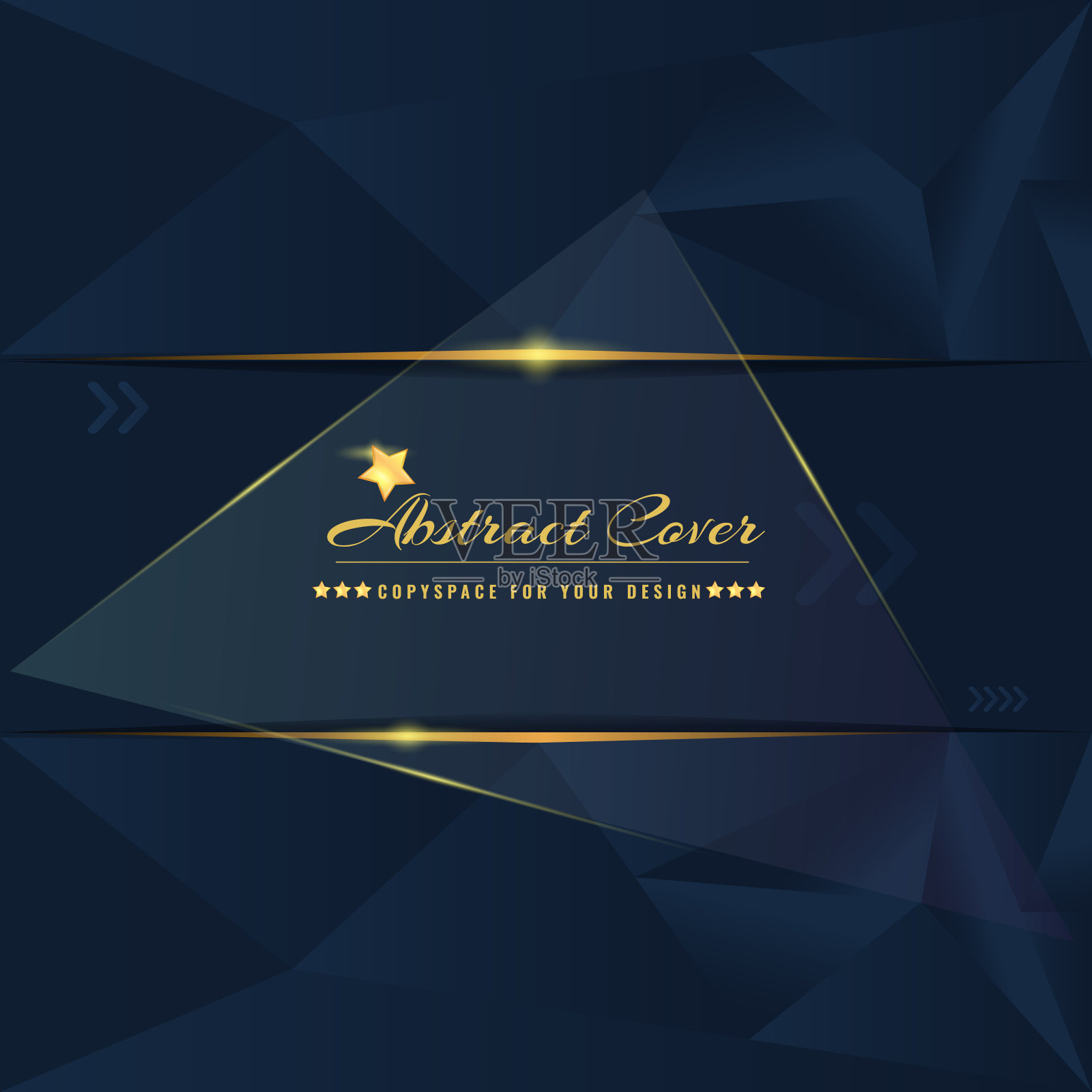 抽象和坚实的黑色封面设计模板与发光的金色元素。矢量插图。插画图片素材