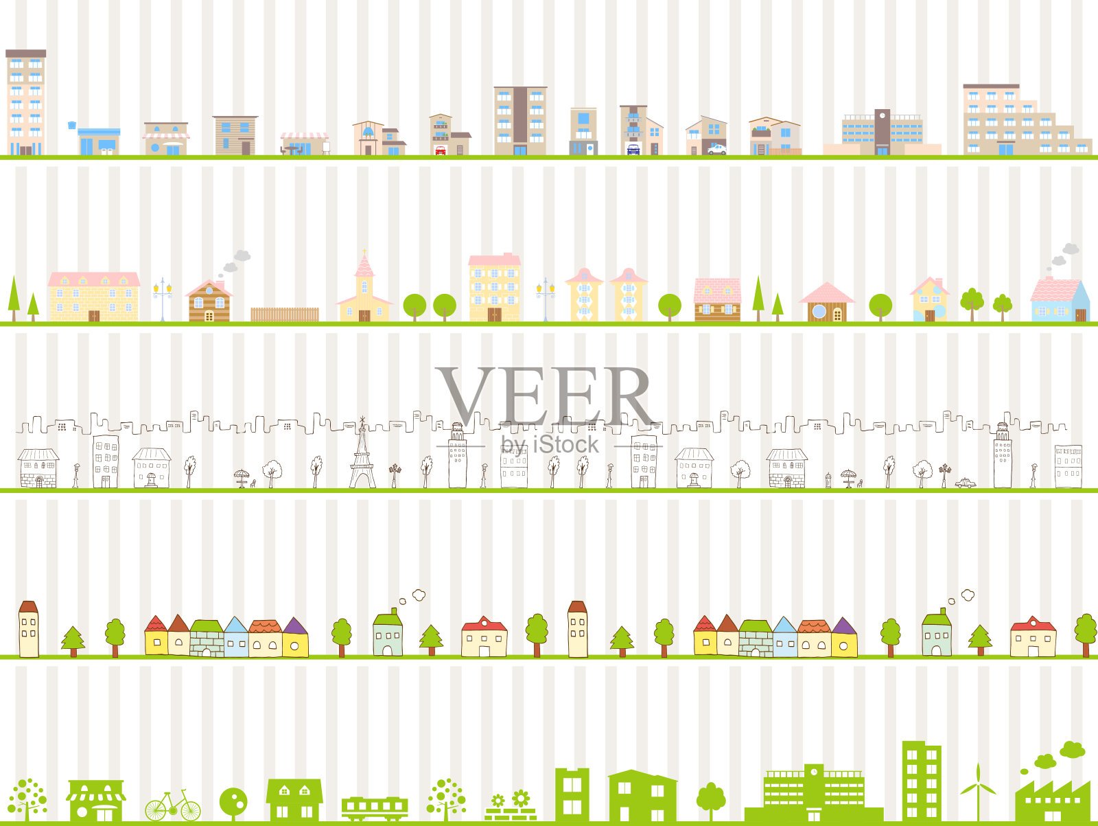 城市景观说明插画图片素材