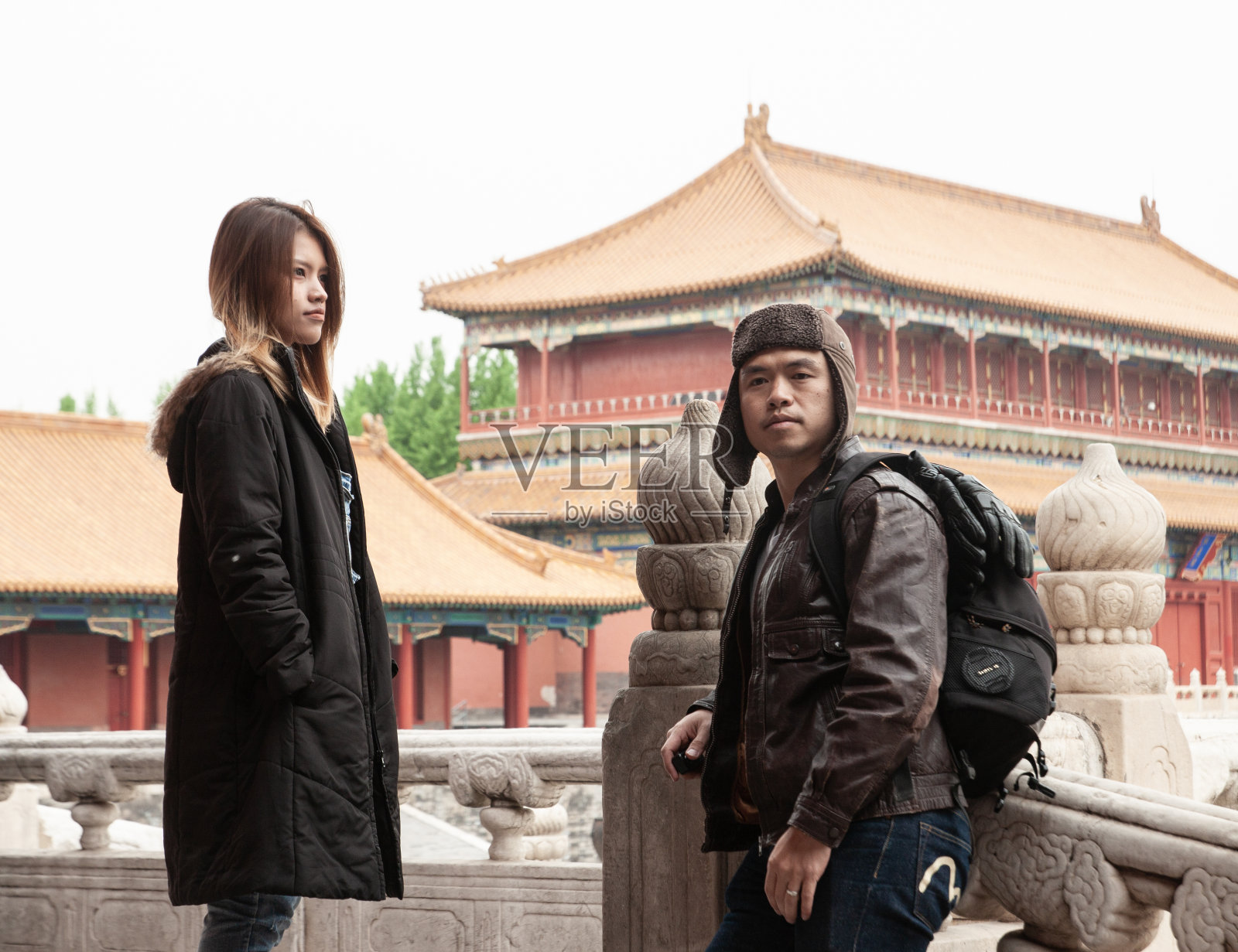 一对泰国夫妇去北京旅游照片摄影图片