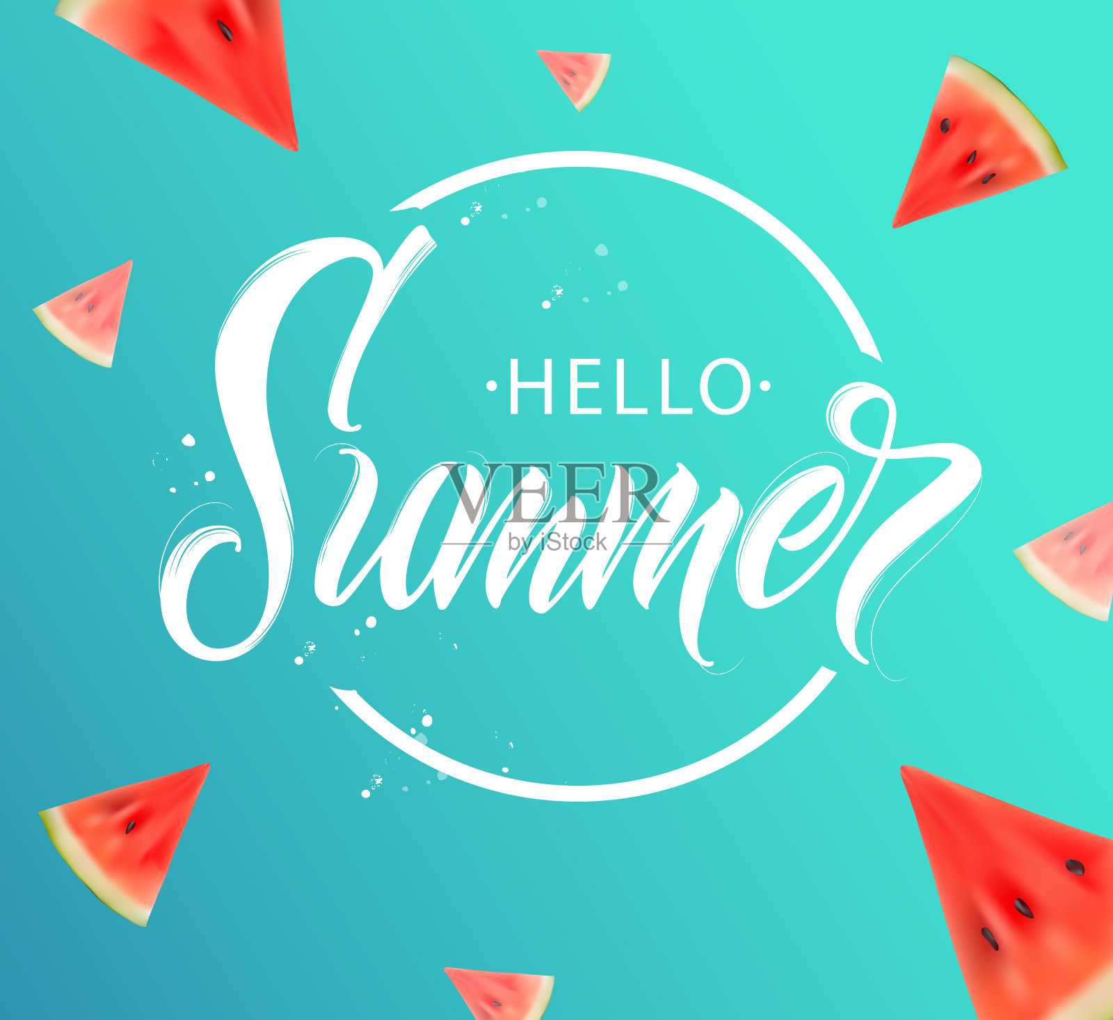 你好,夏天插画图片素材