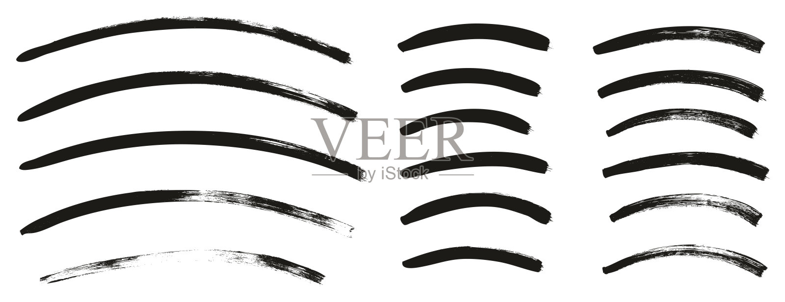 书法油漆细笔刷线条弯曲高细节抽象矢量背景集98插画图片素材