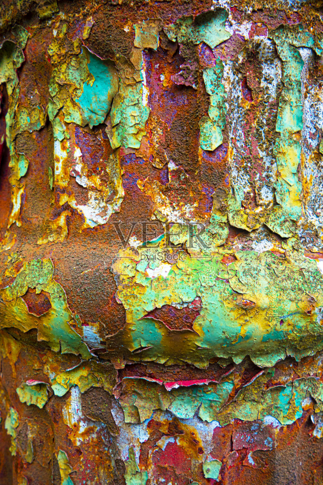 一个非常风化的金属生锈的重漆磨损的背景照片摄影图片